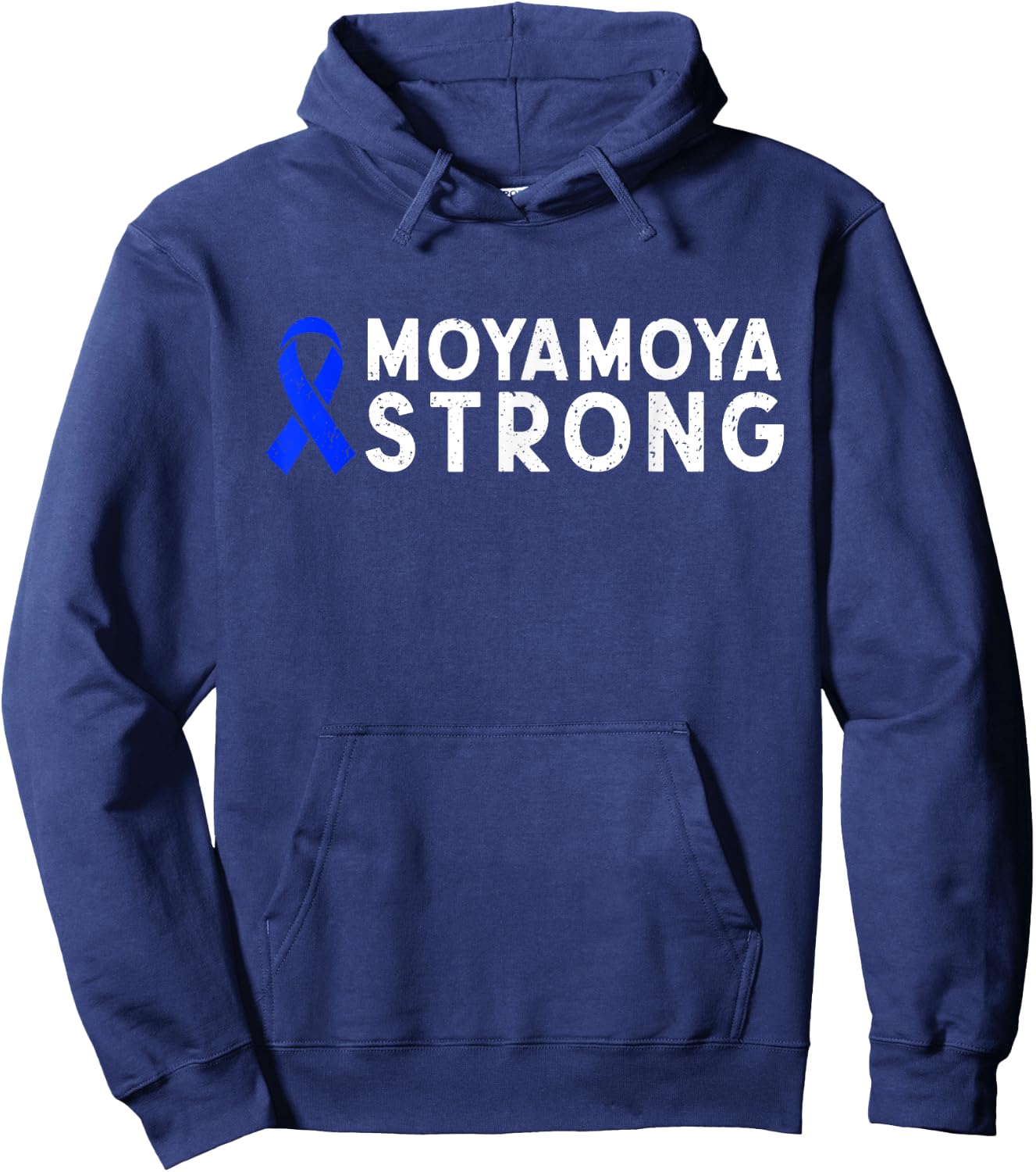 Moyamoya Disease Strong Cerebrovascular Blue Ribbon Warrior Hoodie - Hoodie | Navy