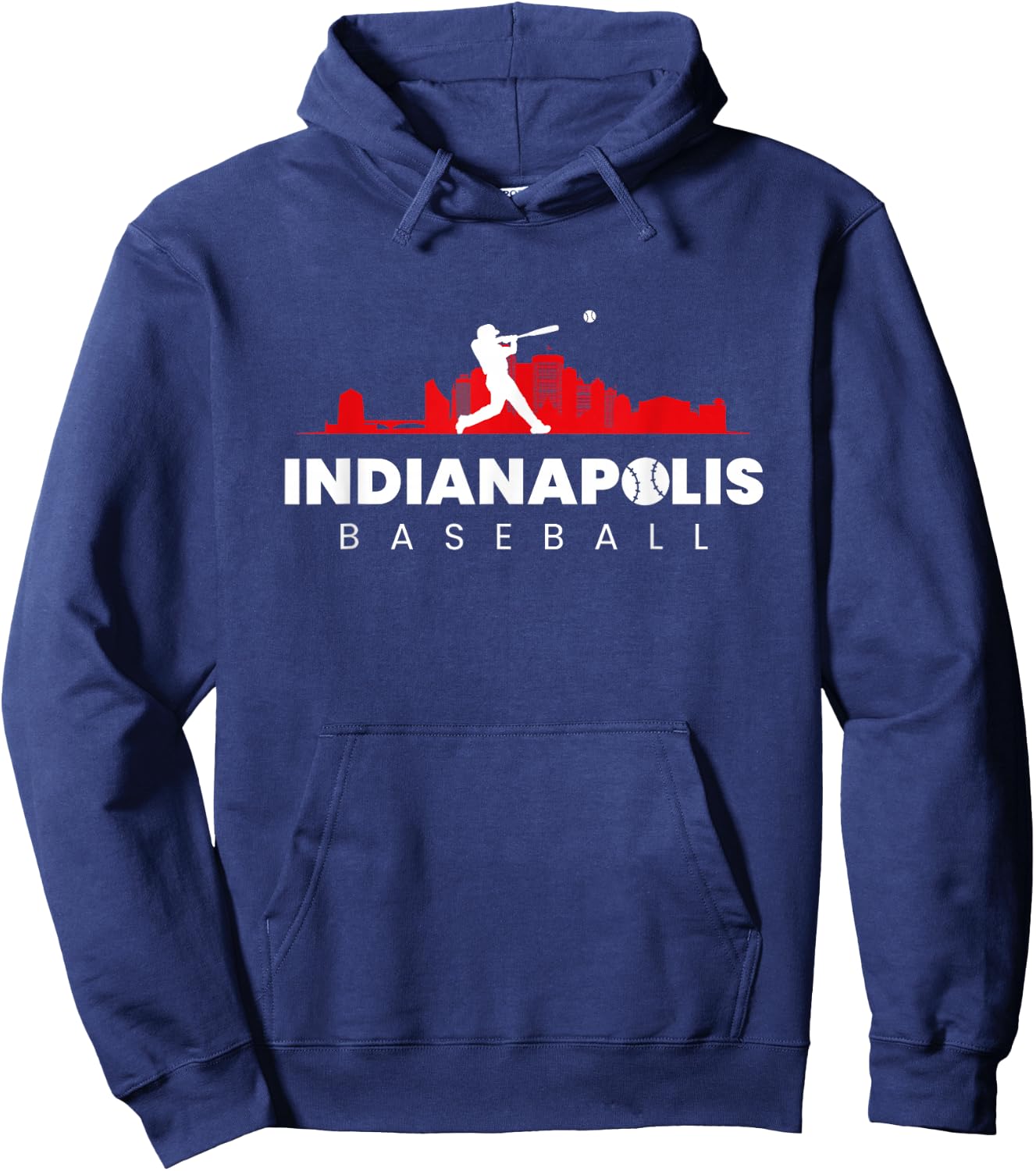Indianapolis Baseball Vintage Minimal Retro Baseball Lover Hoodie - Hoodie | Navy