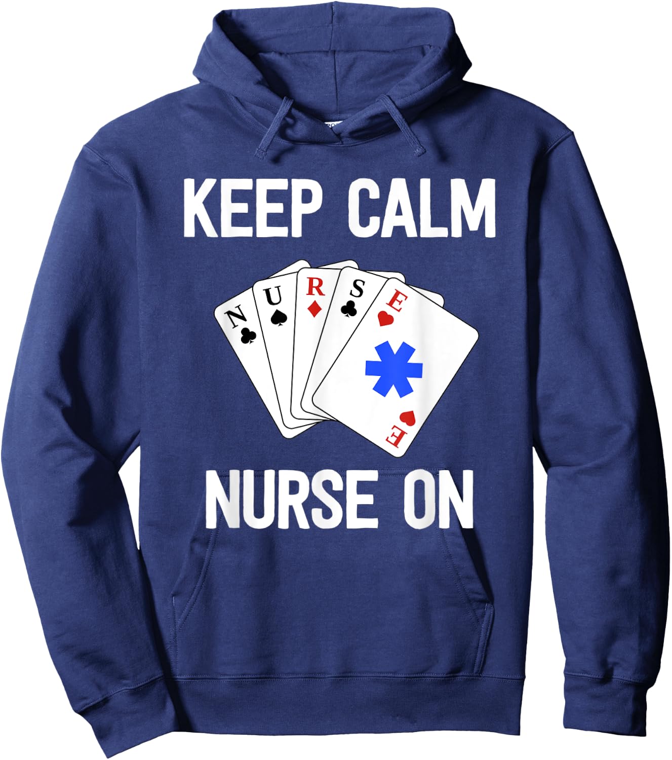 Funny Nurse Life Gift Paramedic Shirt Keep Calm Card Game Hoodie - Hoodie | Navy