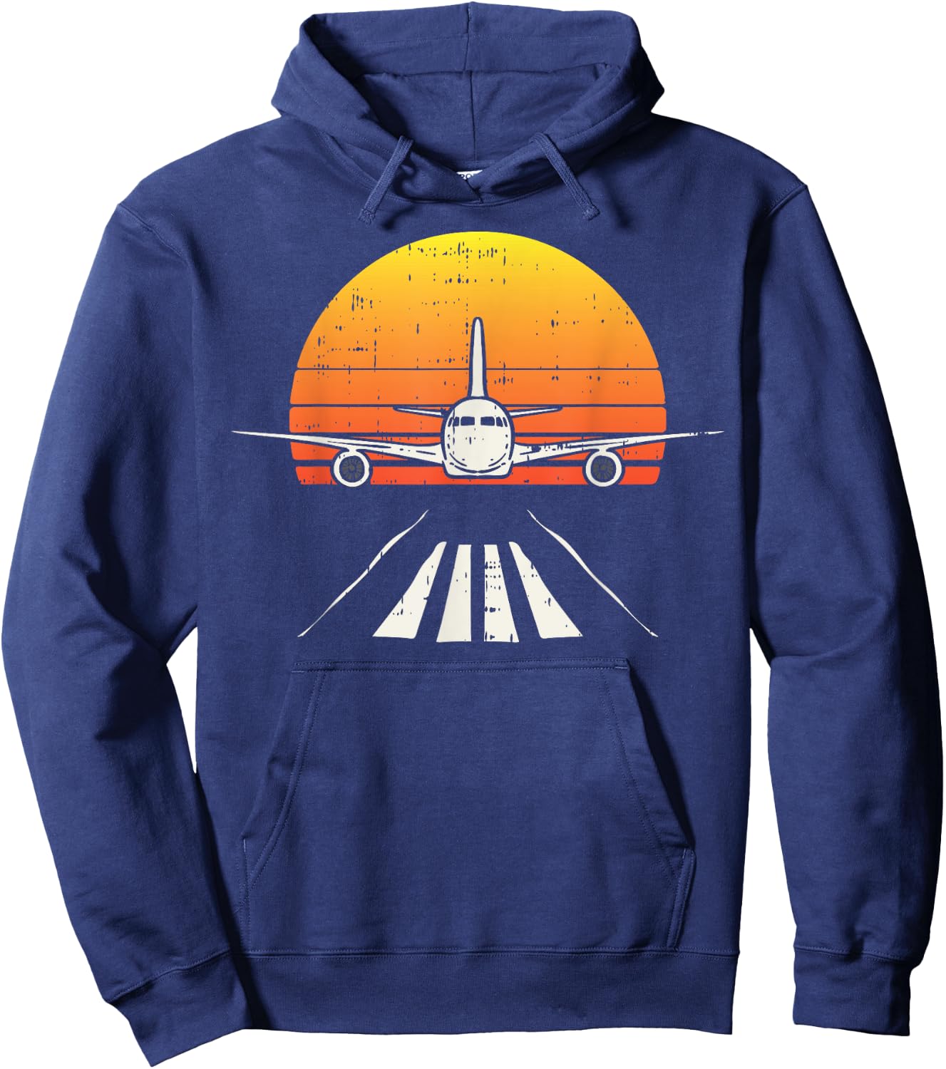 Landing Airplane Retro Aeroplane Pilot Aviation Lover Gift Hoodie - Hoodie | Navy