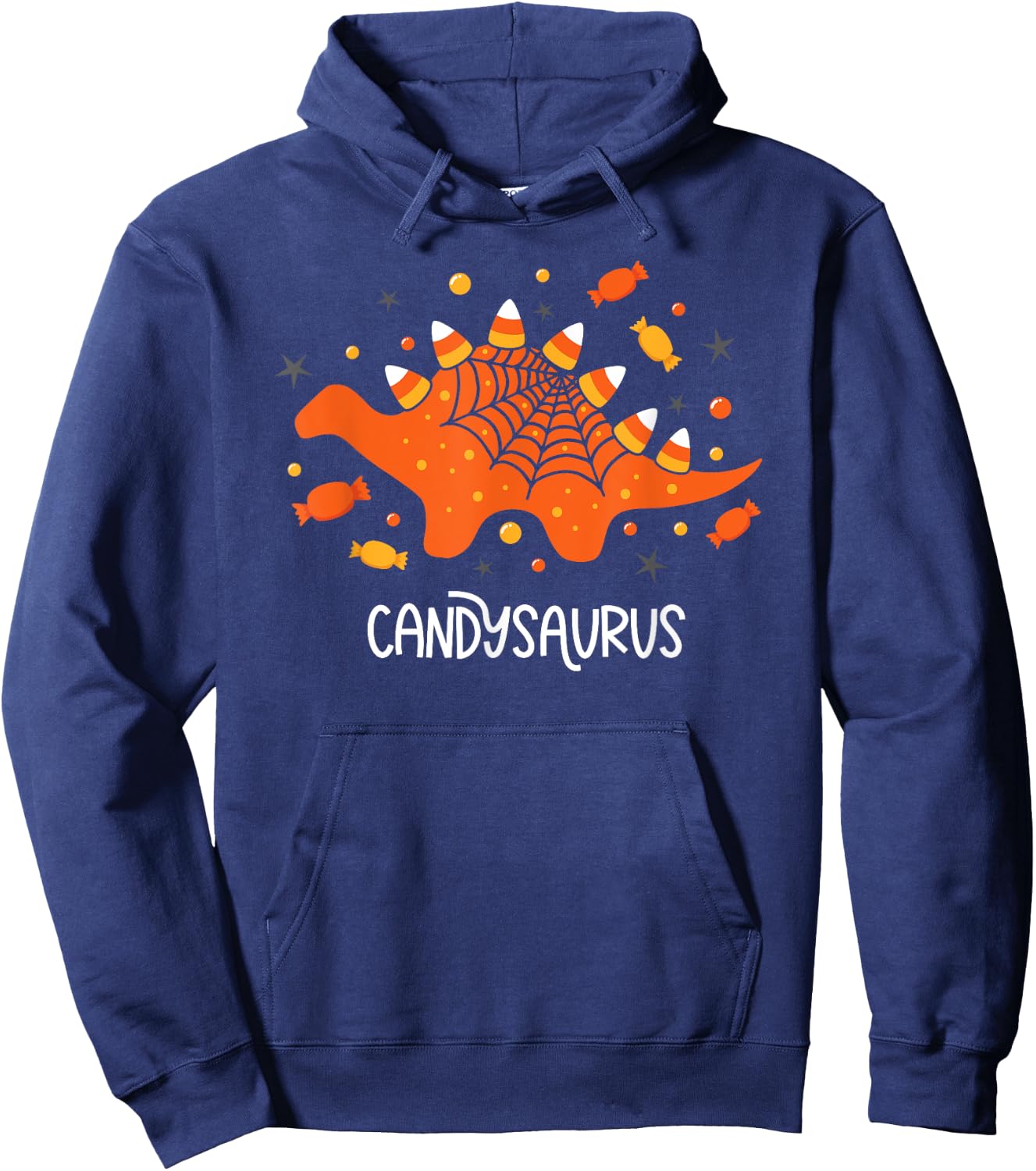 Funny Candy Corn Candy Saurus Dinosaur Halloween Hoodie - Hoodie | Navy