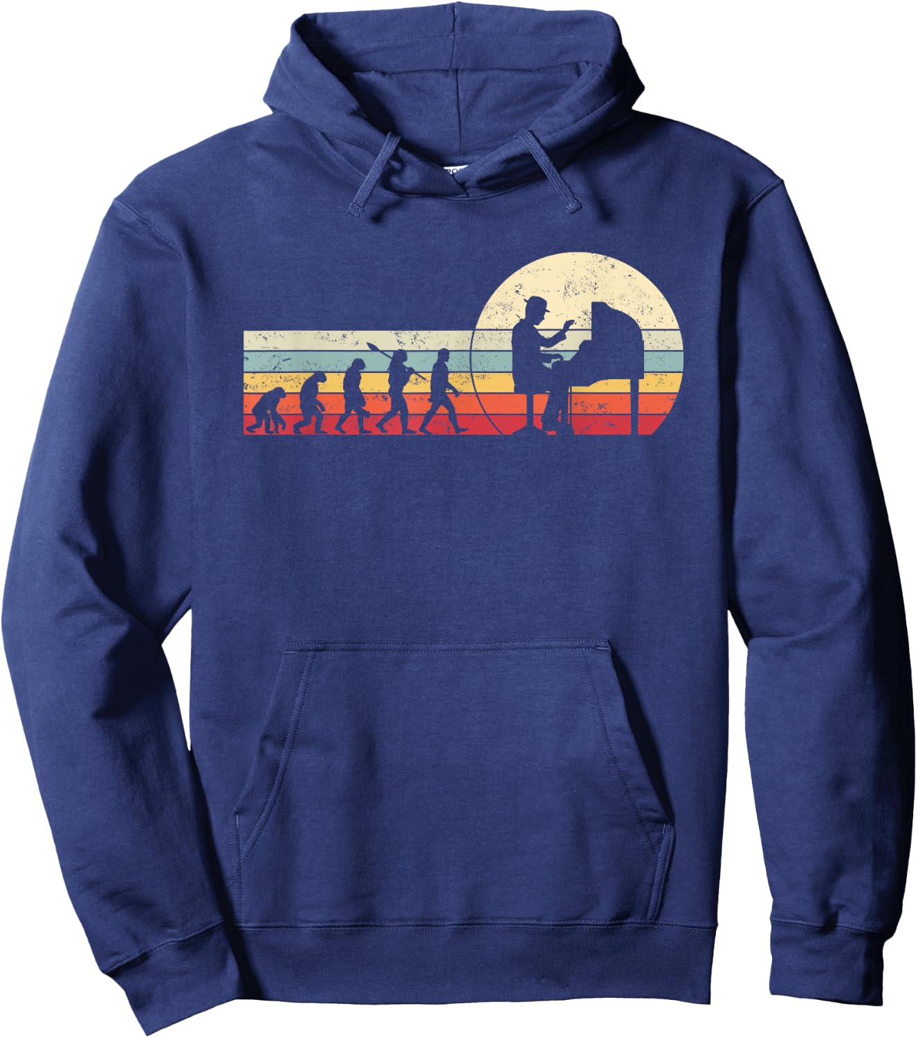 Vintage Retro Piano Evolution Hoodie - Hoodie | Navy