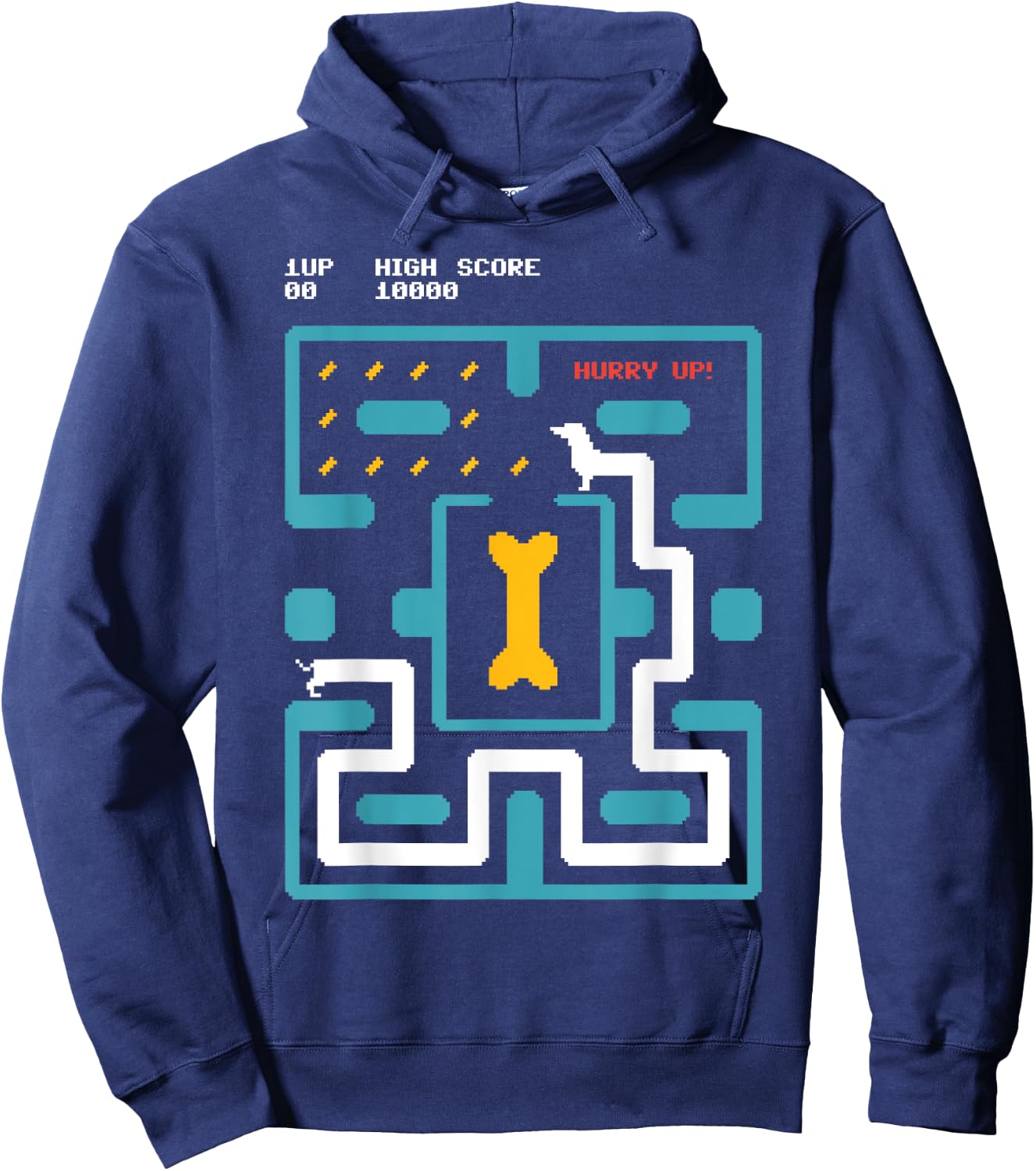 8 Bit Pixel Arcade Gaming Dachshund Dog 80s Retro Gamer Men Women Girls Kids Hoodie - Hoodie | Navy