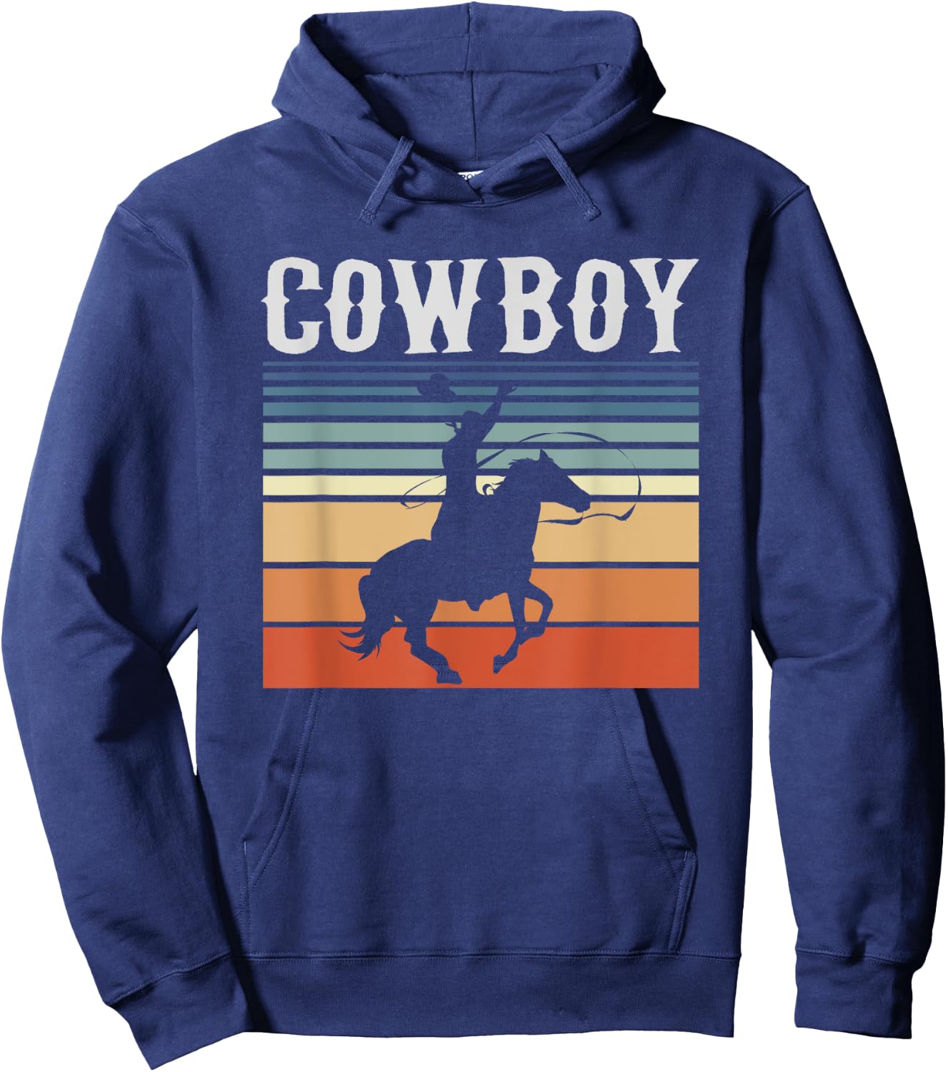 Retro Rodeo Western Bull Riding Line Dance Horse Cowboy Hoodie - Hoodie | Navy