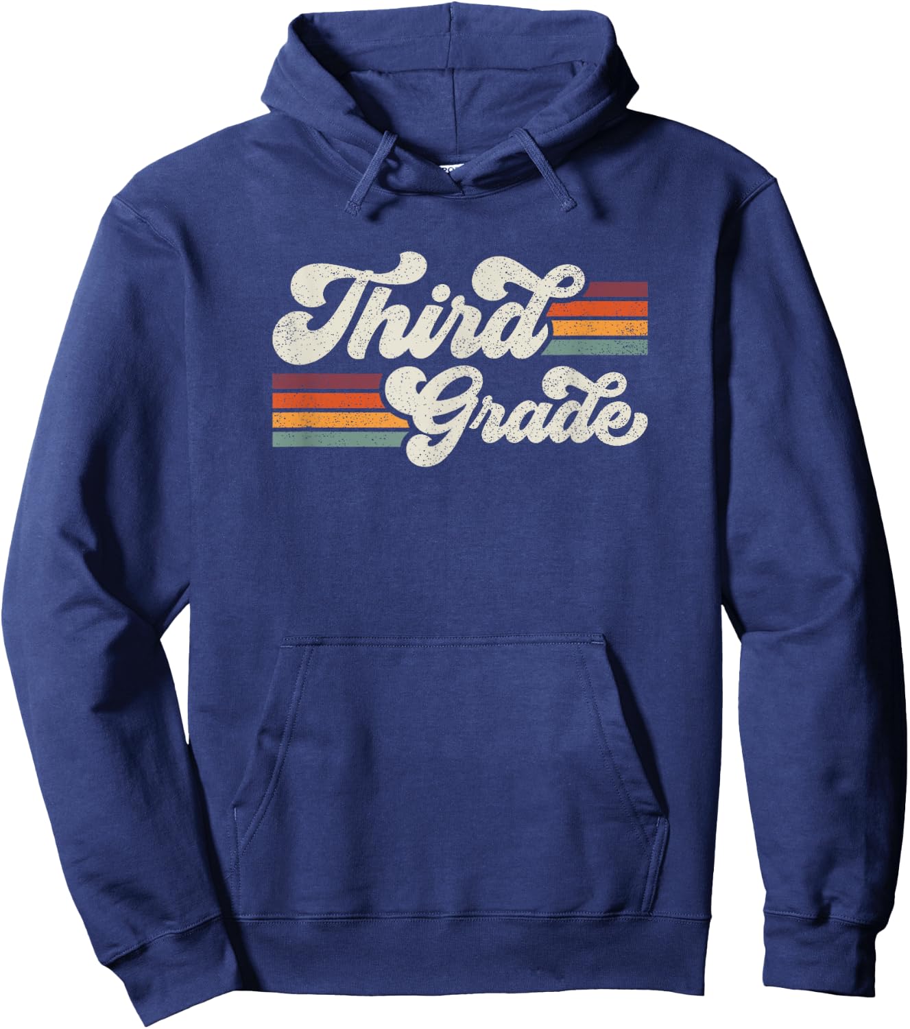 Retro Third Grade Teacher Back To School Hoodie - Hoodie | Navy