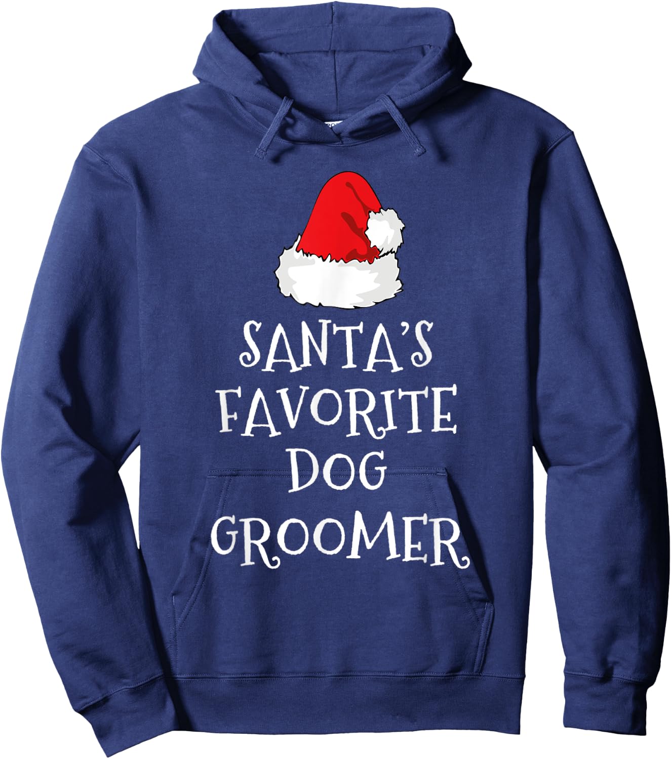 Santa's Favorite Dog Groomer Gift Funny Christmas Grooming Hoodie - Hoodie | Navy