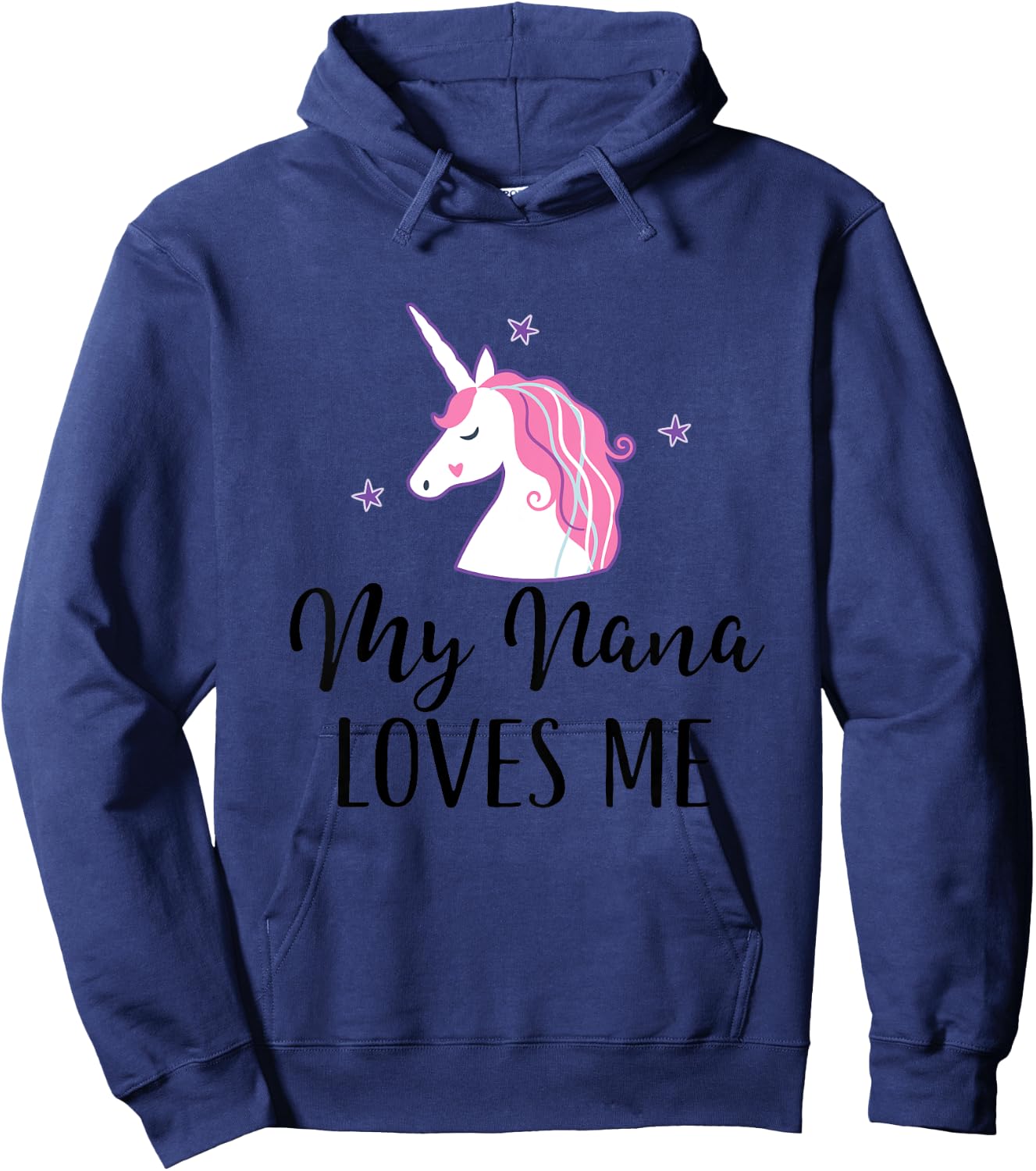 My Nana Loves Me Girl Unicorn Hoodie - Hoodie | Navy