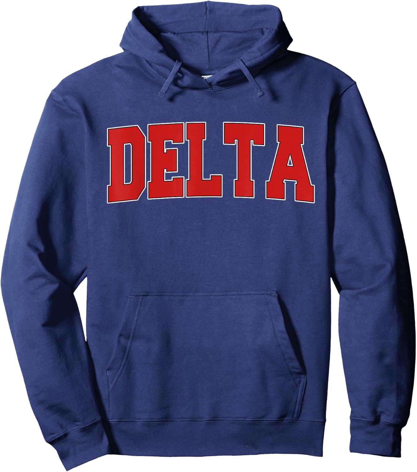 Delta Canada Varsity Style Vintage Retro Canadian Sports Hoodie - Hoodie | Navy