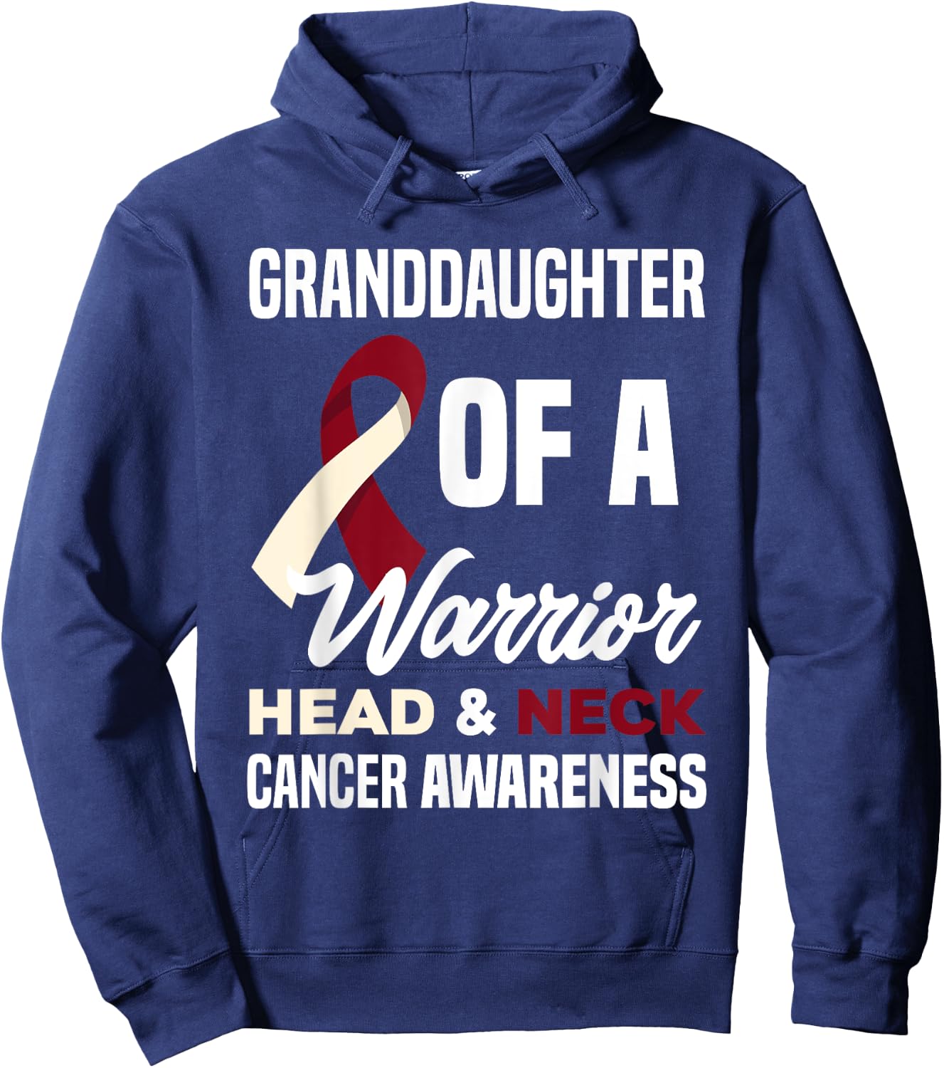 Proud Granddaughter Of A Warrior Head Neck Cancer Awareness Hoodie - Hoodie | Navy
