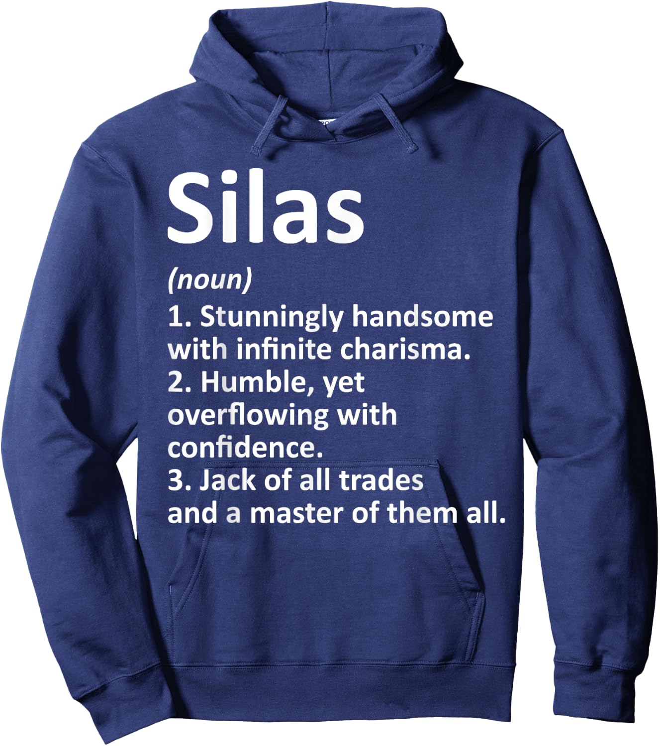 SILAS Definition Personalized Name Funny Birthday Gift Hoodie - Hoodie | Navy