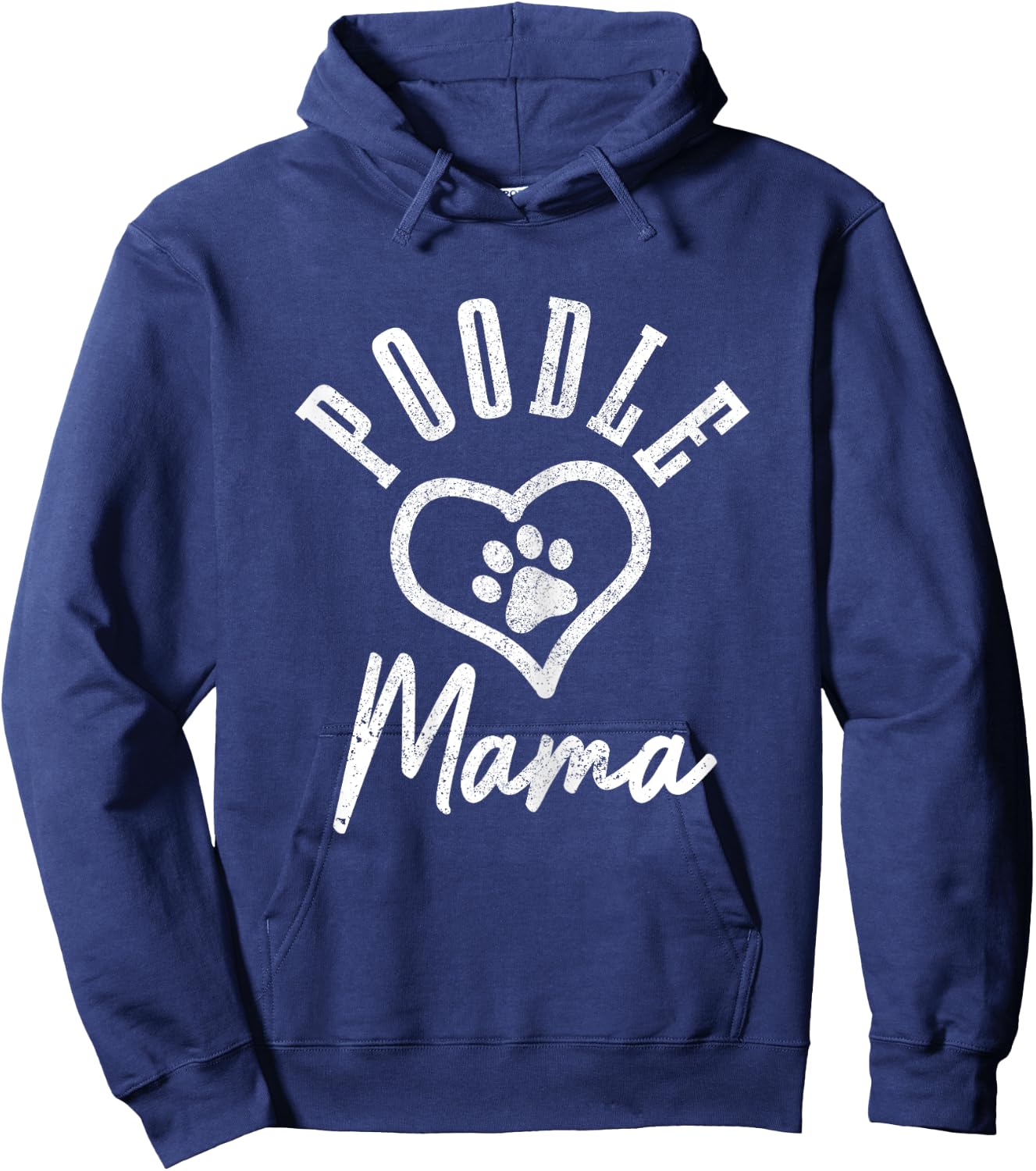 Poodle Mama Heart Dog Paw Poodle Mama Hoodie - Hoodie | Navy
