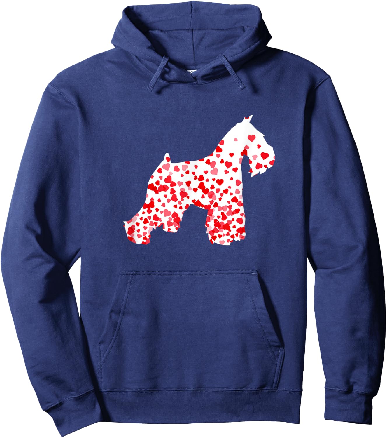 Miniature Schnauzer Heart Dog Valentine's Day Hoodie - Hoodie | Navy