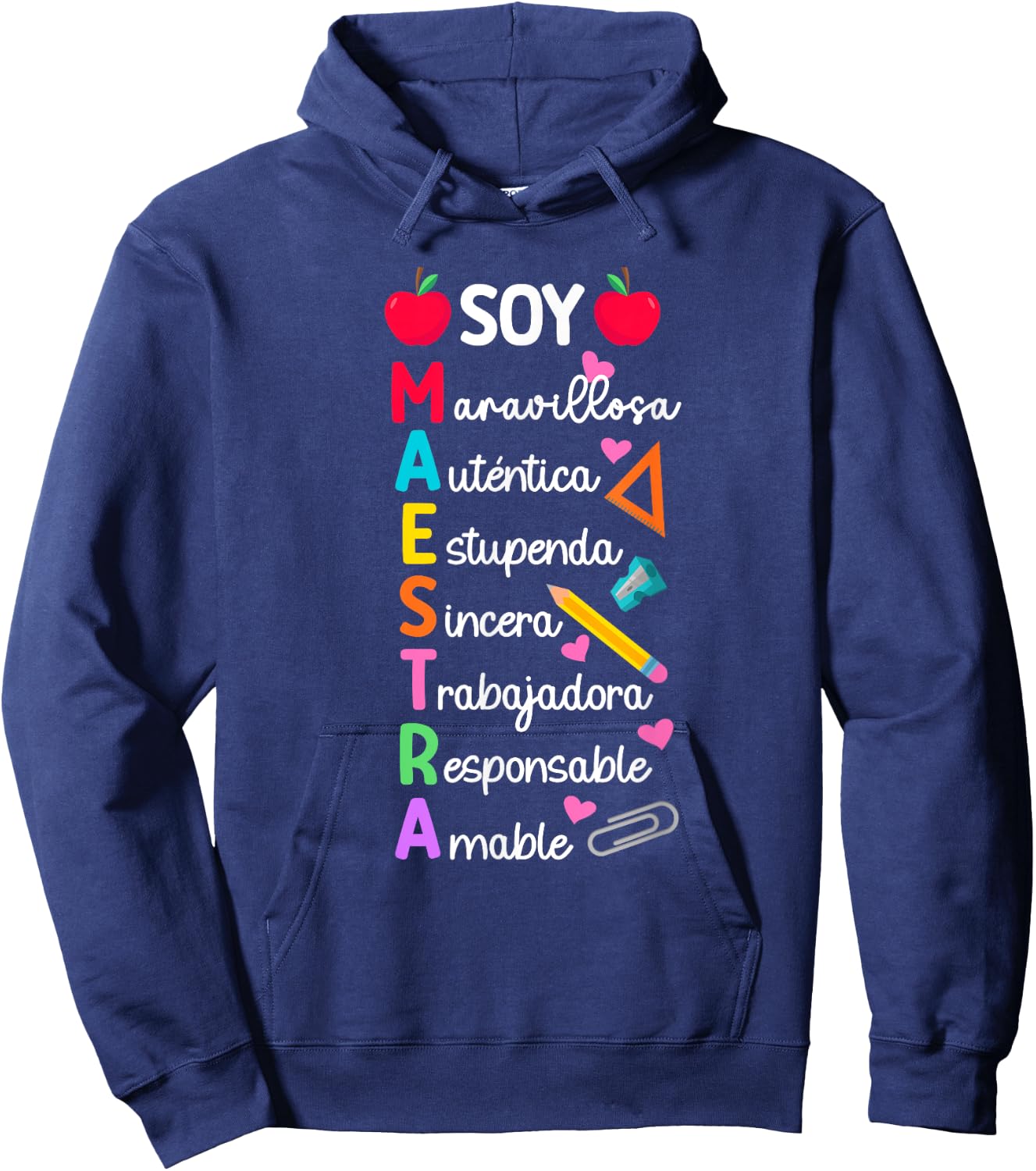 Soy Maestra De Español Spanish Teacher Bilingual Teacher Hoodie - Hoodie | Navy