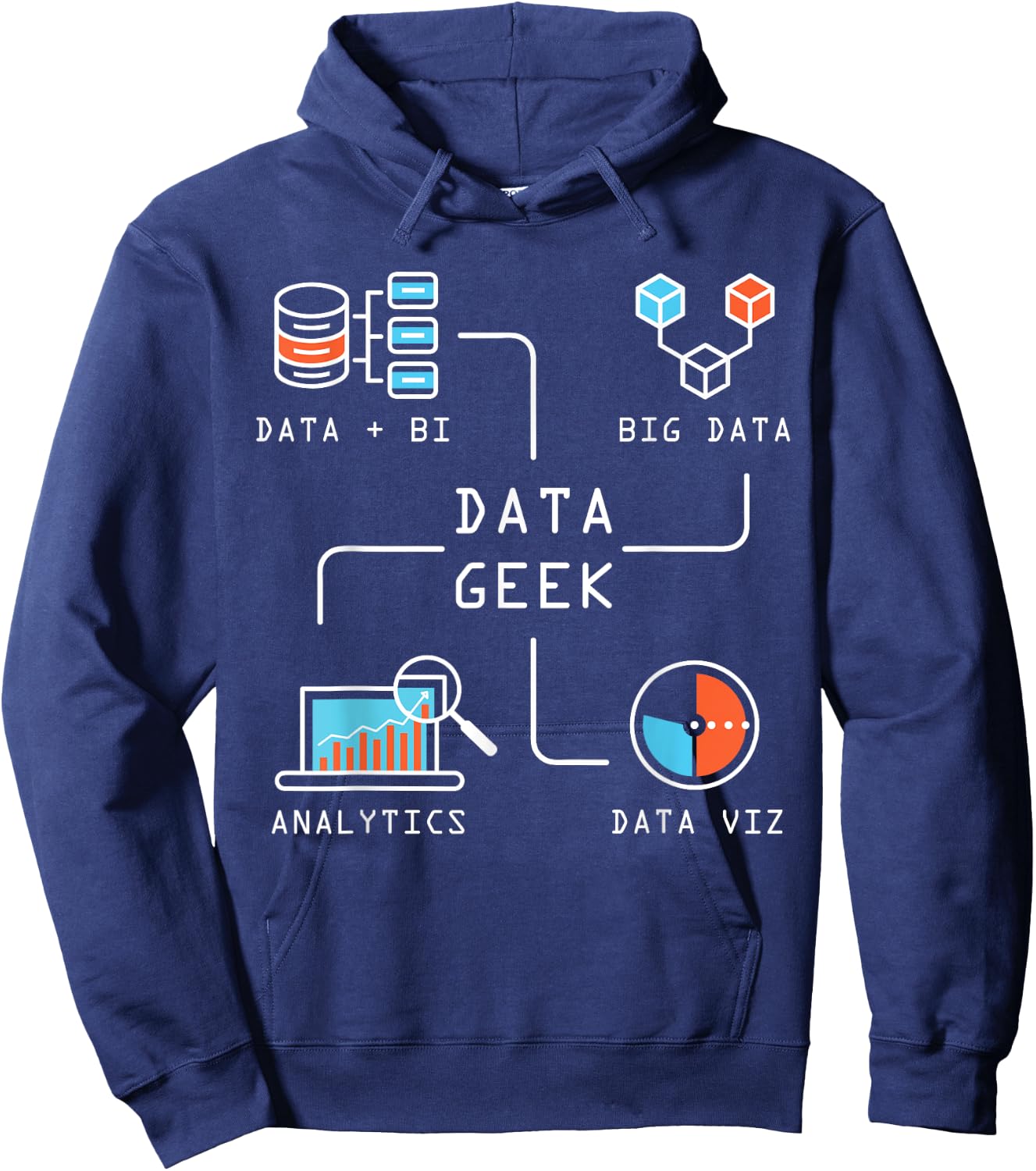 Data Geek Information Analyst Gift Software Data Hoodie - Hoodie | Navy