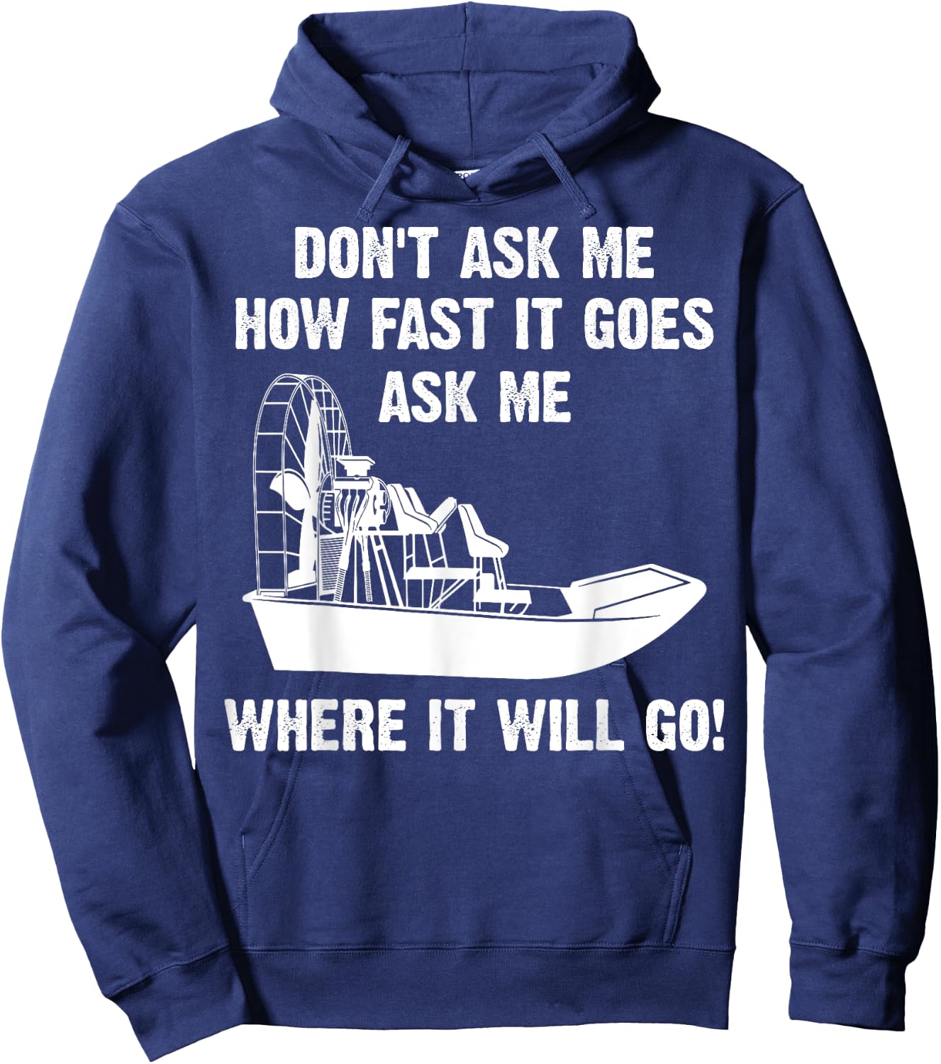 Funny Airboat Gift Cool Fast Airboating Captain Hoodie - Hoodie | Navy