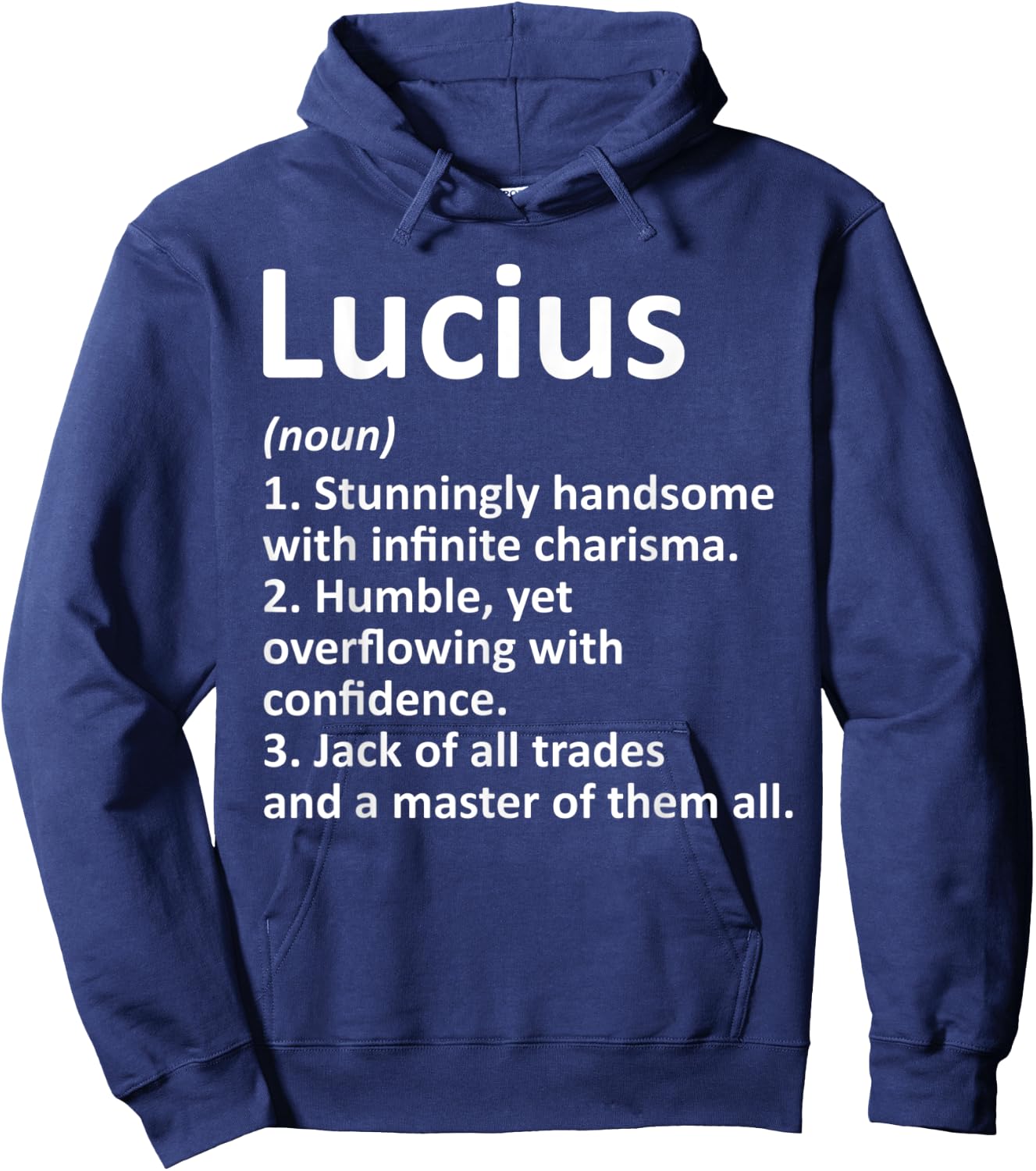 LUCIUS Definition Personalized Name Funny Birthday Gift Hoodie - Hoodie | Navy