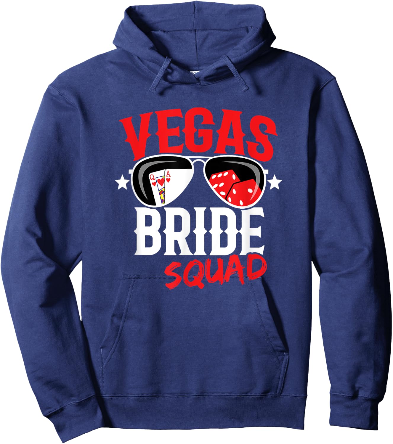 Vegas Bachelorette Party - Married in Vegas - Bride Squad Hoodie - Hoodie | Navy