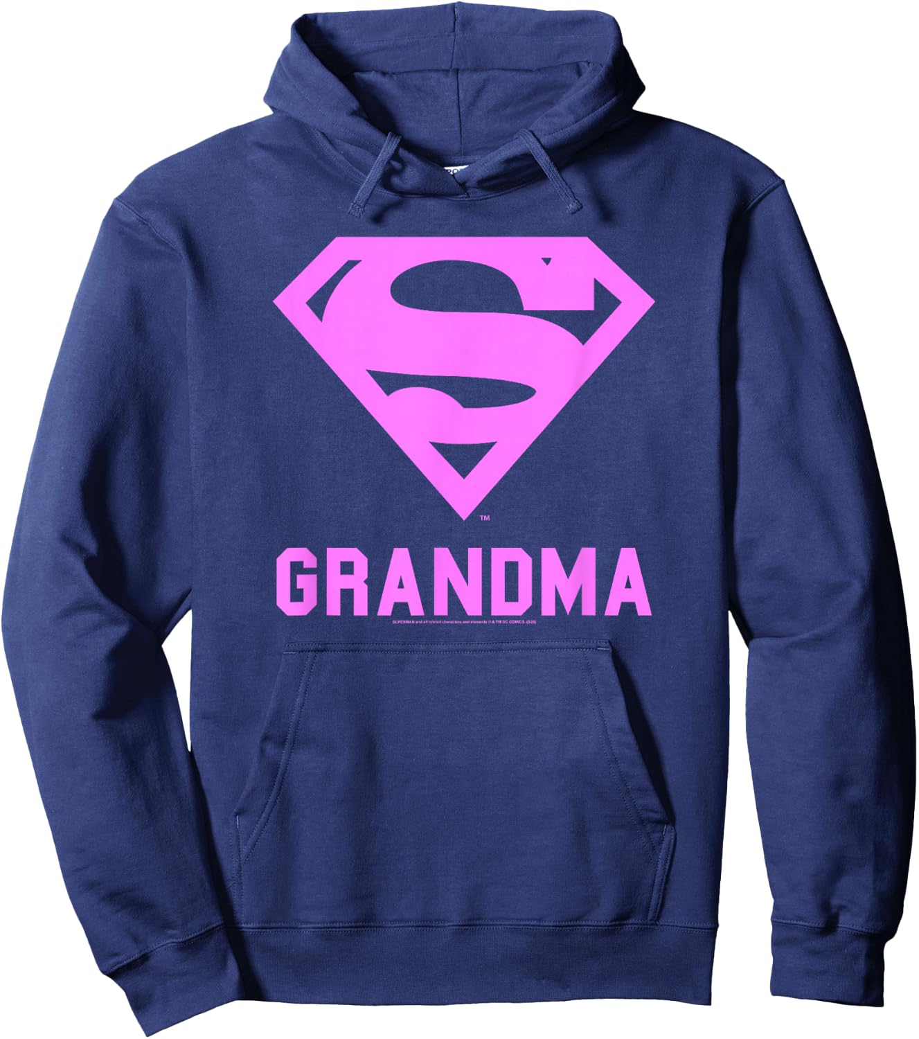DC Comics Superman Pink Super Grandma Chest Logo Hoodie - Hoodie | Navy