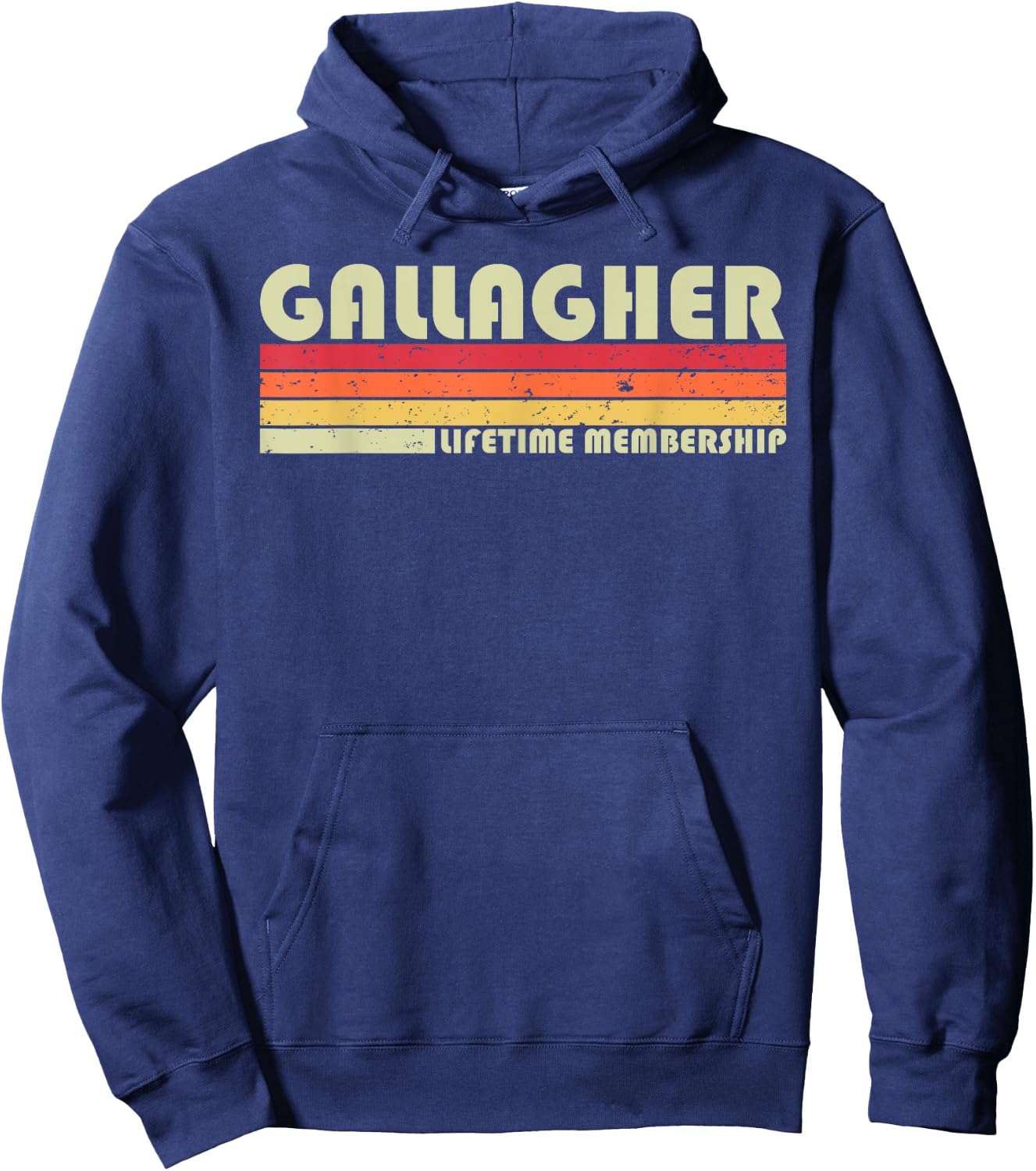 GALLAGHER Surname Funny Retro Vintage 90s Birthday Reunion Hoodie - Hoodie | Navy