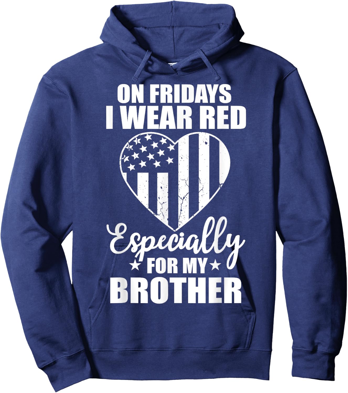 Wear Red For My Brother On Fridays Military Deployed Gift Hoodie - Hoodie | Navy