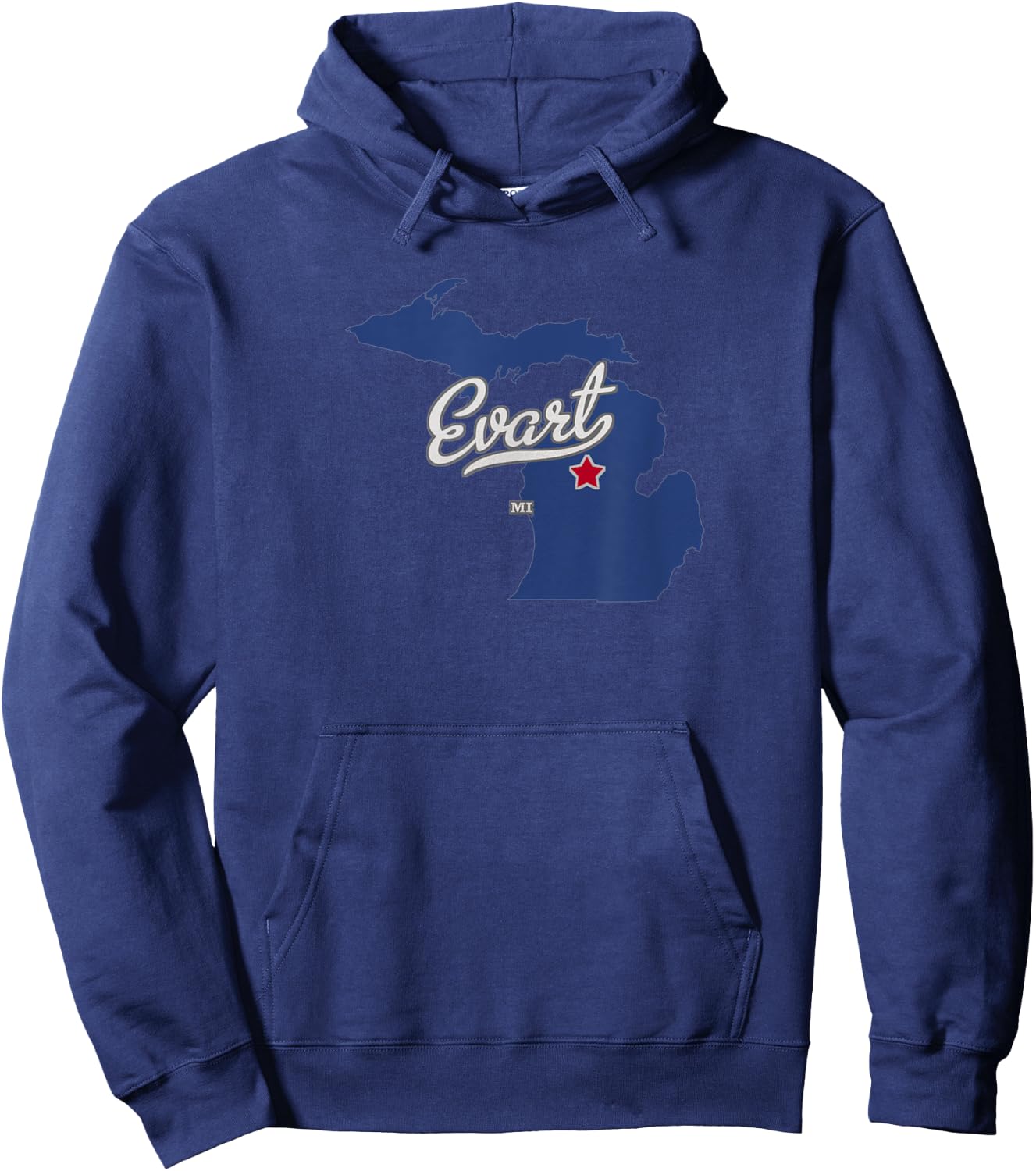 Evart Michigan MI Map Hoodie - Hoodie | Navy