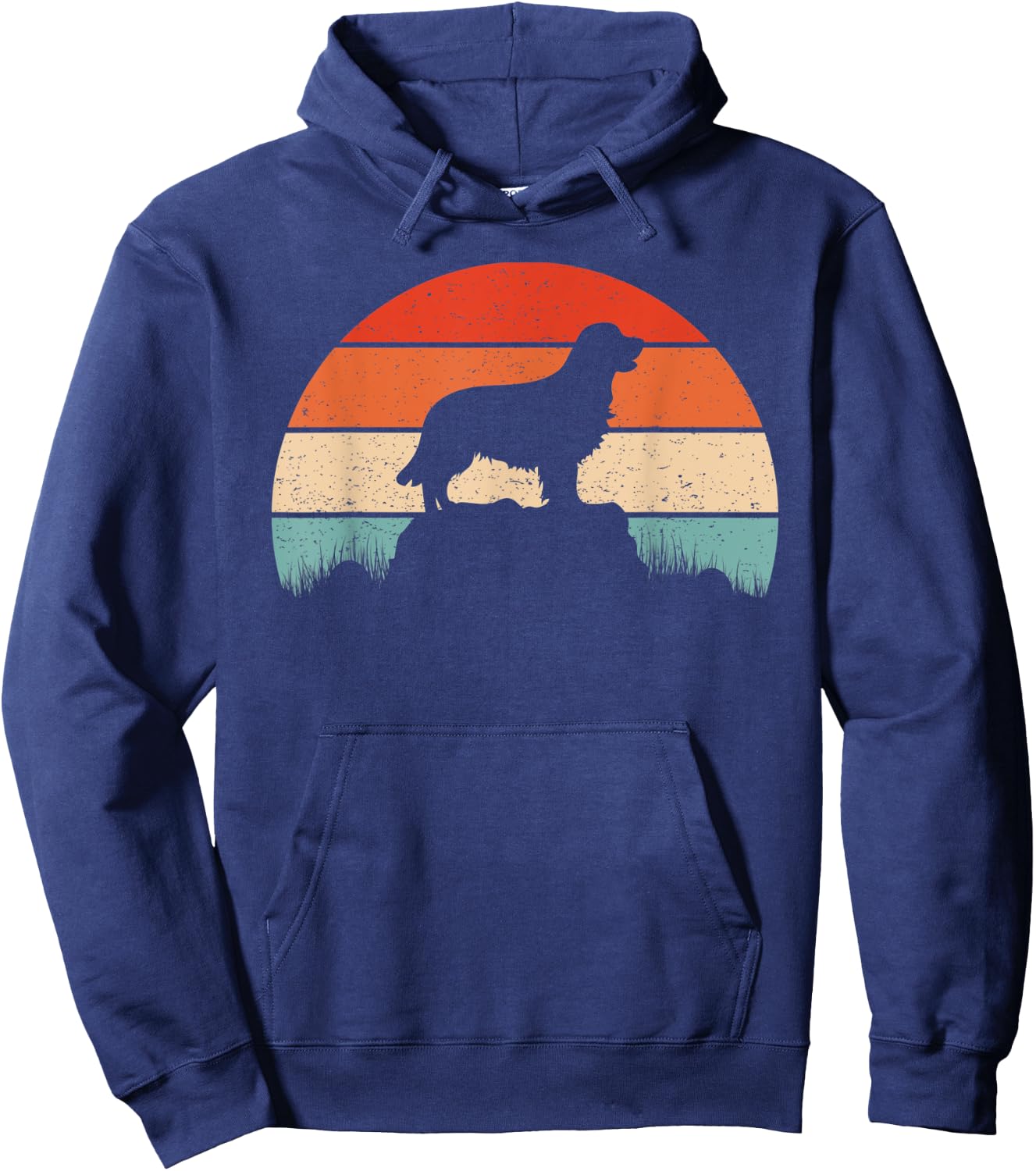 Golden Retriever Dog Retro Vintage Sunset Gift Men Hoodie - Hoodie | Navy