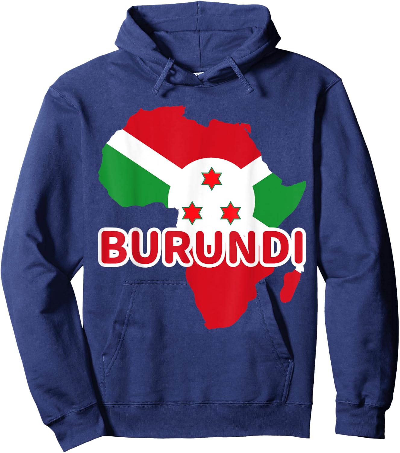 Burundi Burundian Pride Flag Map Africa Print Hoodie - Hoodie | Navy