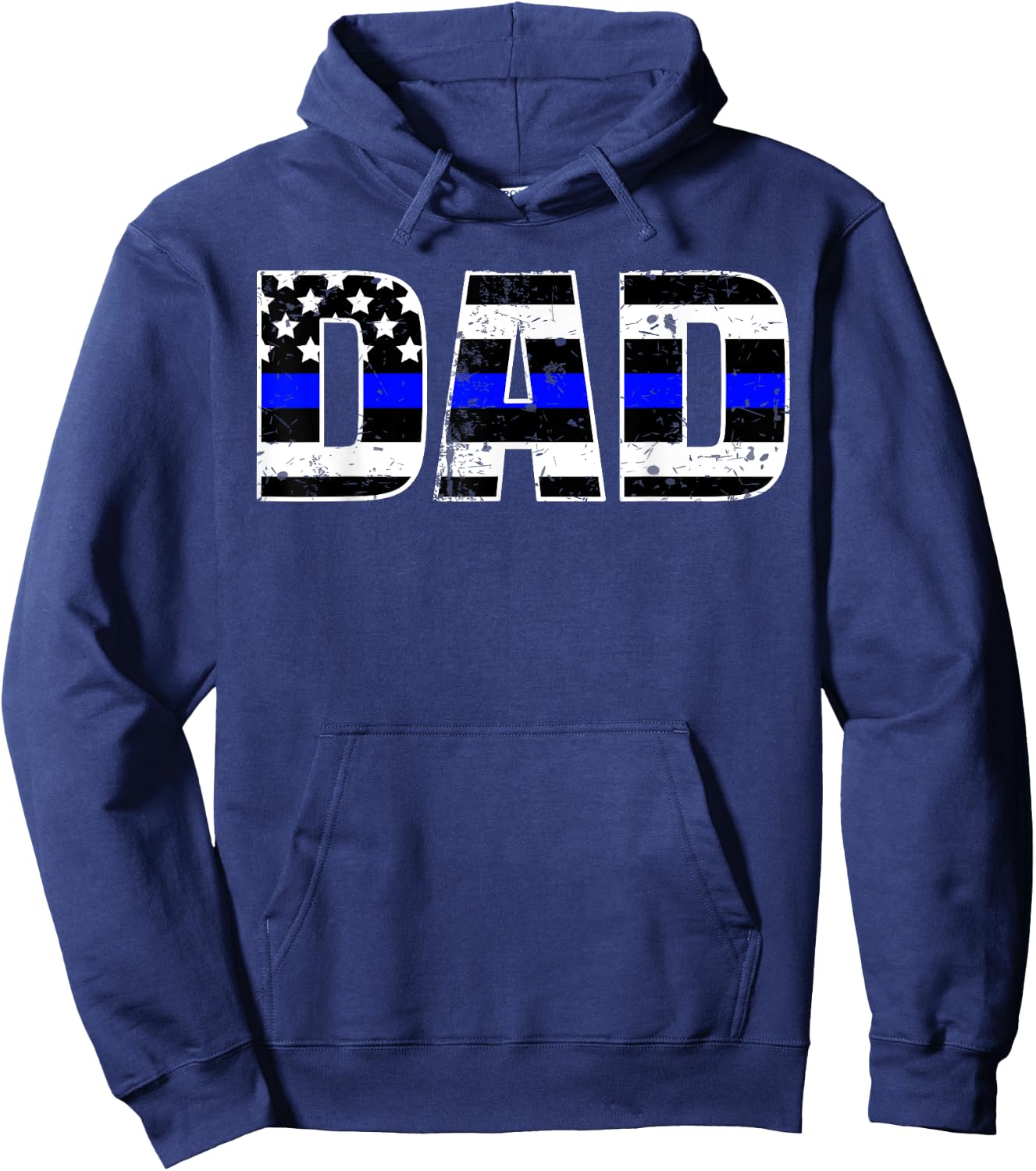 Police Dad Shirt Thin Line In Blue Daddy Father Shirt Hoodie - Hoodie | Navy
