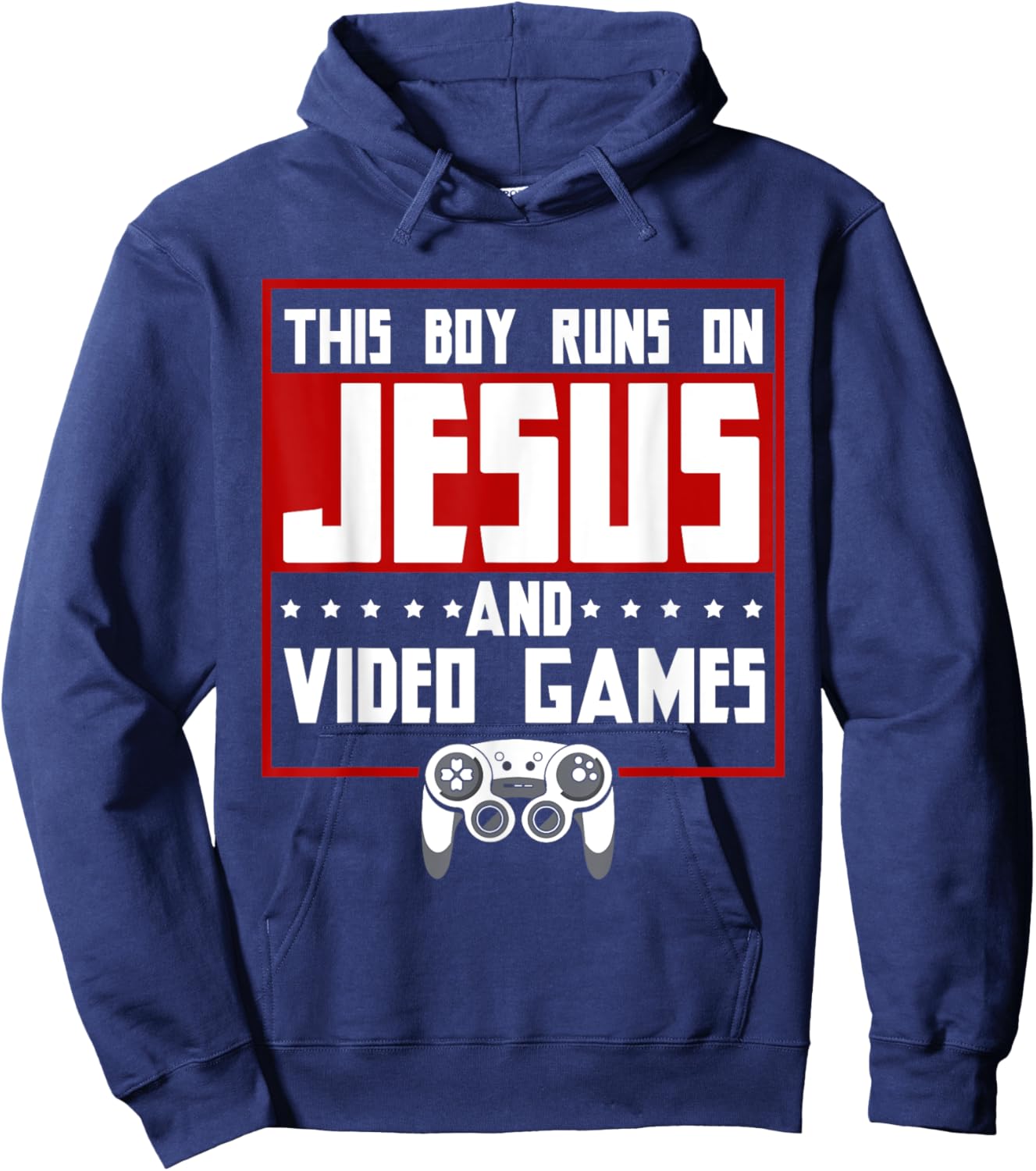 This Boy Runs On Jesus And Video Games Christian Hoodie - Hoodie | Navy