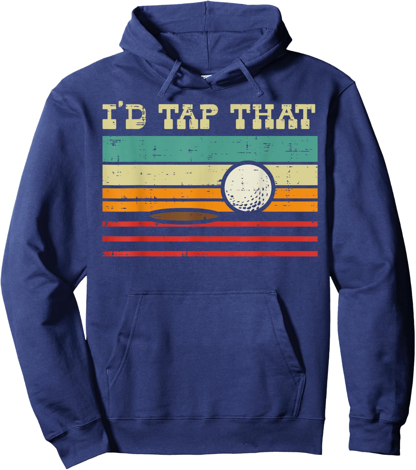 Id Tap That Golf Ball Sunset Retro Golfing Golfer Men Women Hoodie - Hoodie | Navy