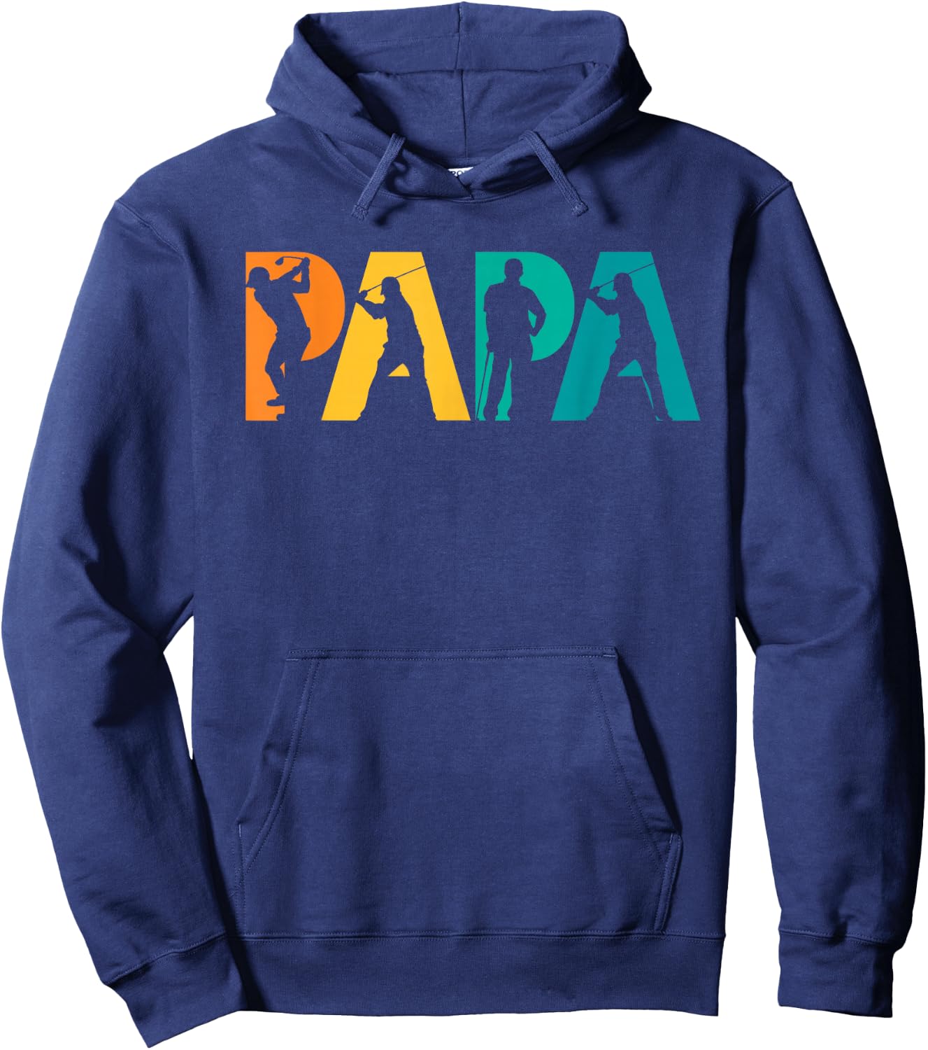 Papa Golf Gift Father, Grandfather- Playing Golf Papa Hoodie - Hoodie | Navy