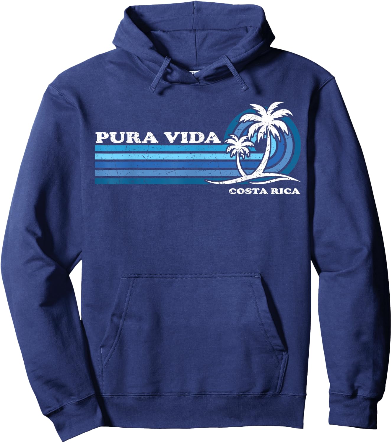 Vintage Retro Summer Vacation Costa Rica Pura Vida Beach Hoodie - Hoodie | Navy
