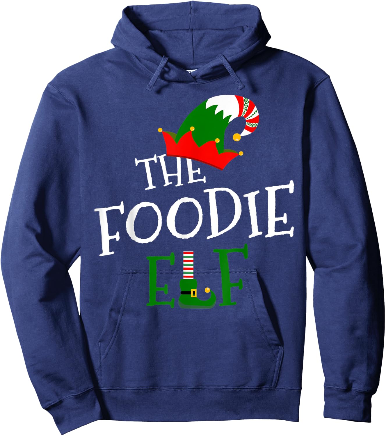 The Foodie Elf Family Matching Group Gift Christmas Costume Hoodie - Hoodie | Navy