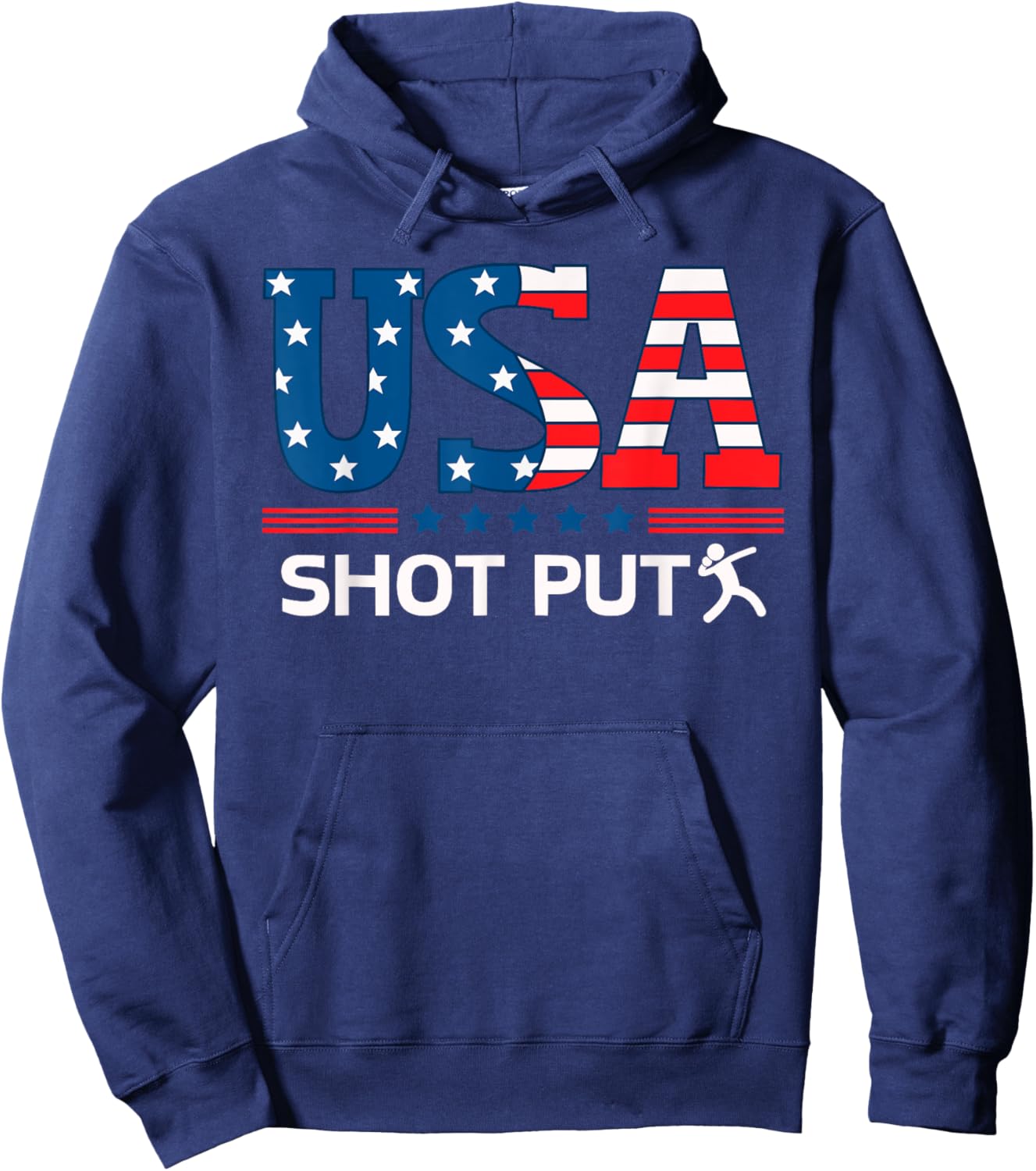 United States Flag Shot Put USA Team Sport Shot Put Hoodie - Hoodie | Navy