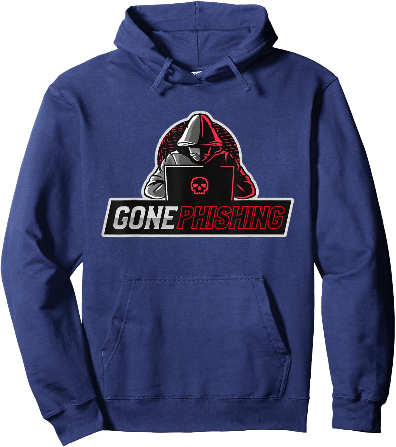Gone Phishing | Funny Computer Cyber Security Hacker Hoodie - Hoodie | Navy