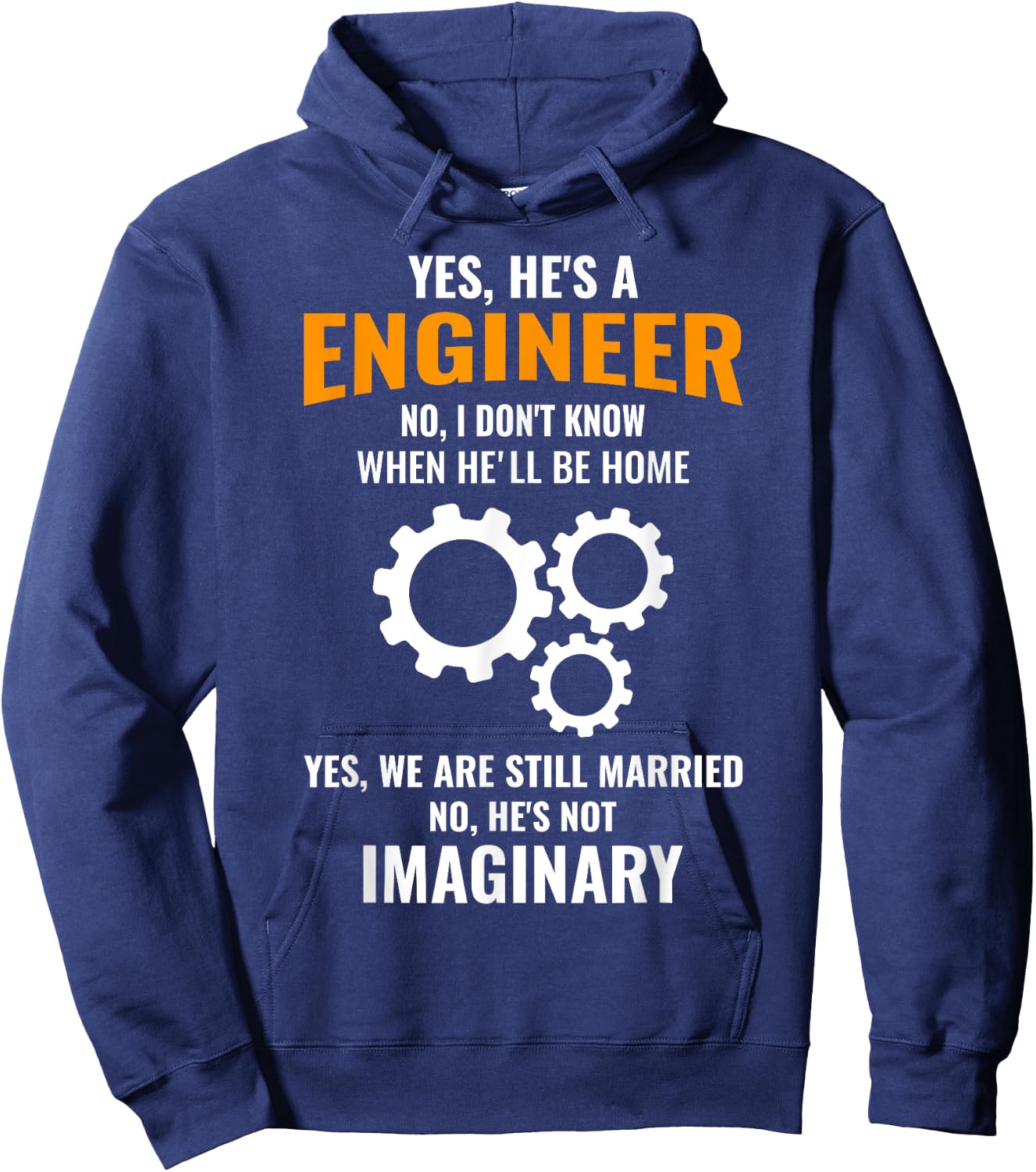 Funny Engineer Husband Wife Saying Apparel Christmas Gift Hoodie - Hoodie | Navy
