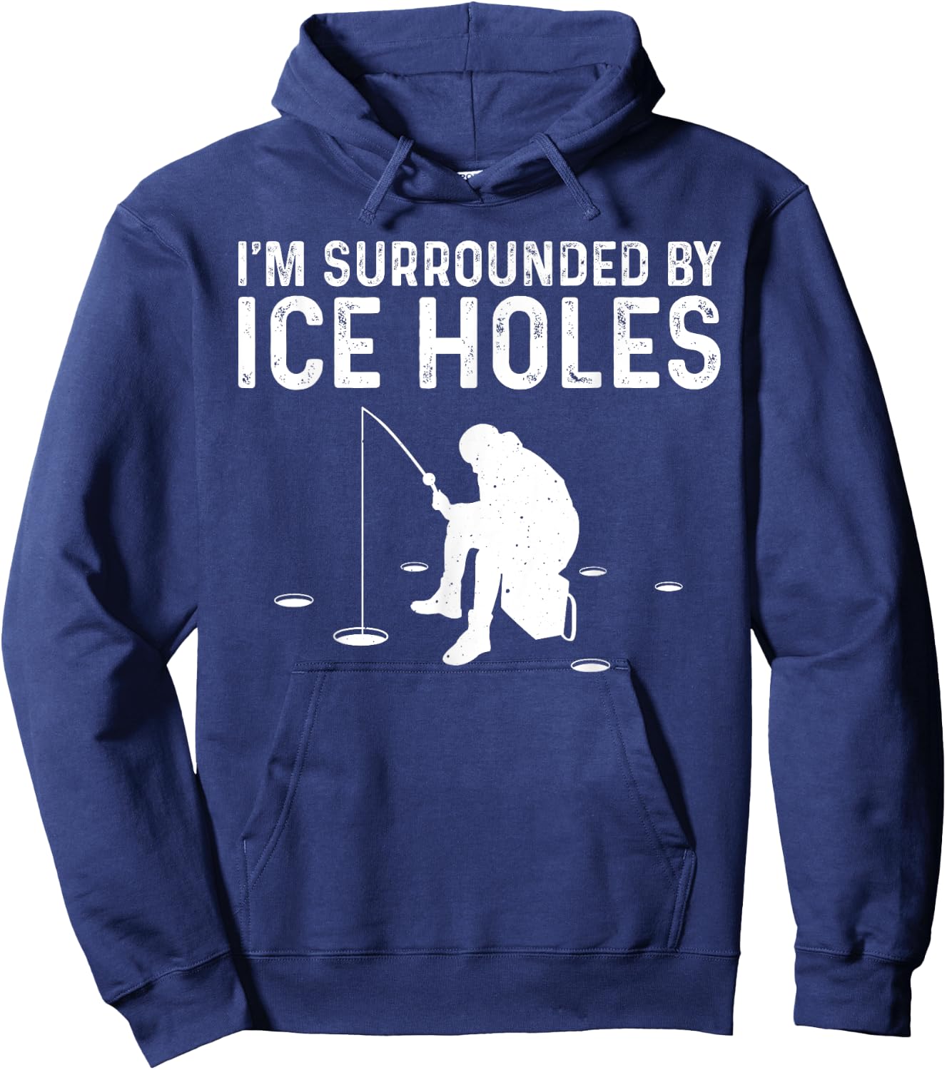 Funny Ice Fishing Gift Women Snow Holes Fishermen Hoodie - Hoodie | Navy