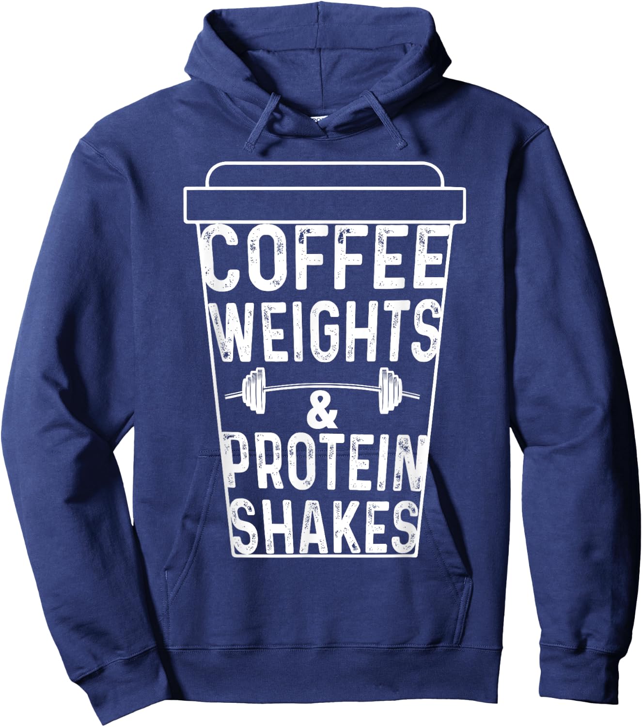 Coffee Weights Protein Shakes Bodybuilding Gym Weightlifting Hoodie - Hoodie | Navy