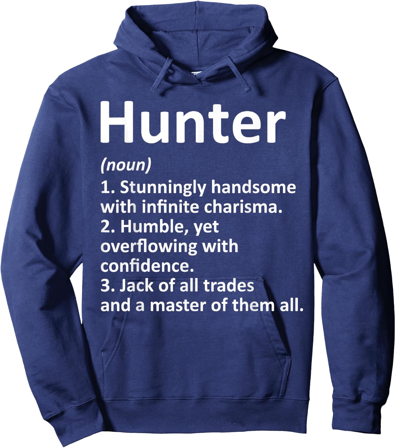 HUNTER Definition Personalized Name Funny Birthday Gift Hoodie - Hoodie | Navy