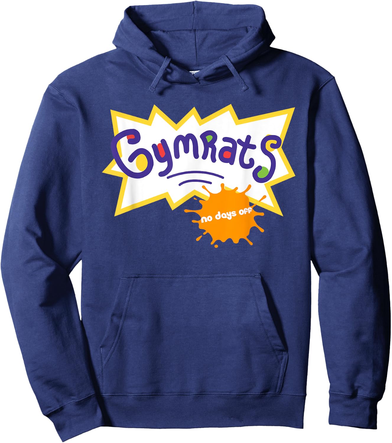 Funny Workout , Gymrats 90s TV Style Workout Graphic Hoodie - Hoodie | Navy