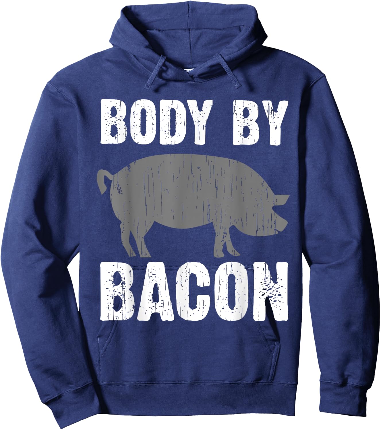 Funny Body By Bacon Gift Women Kids Pig Roast Lovers Hoodie - Hoodie | Navy