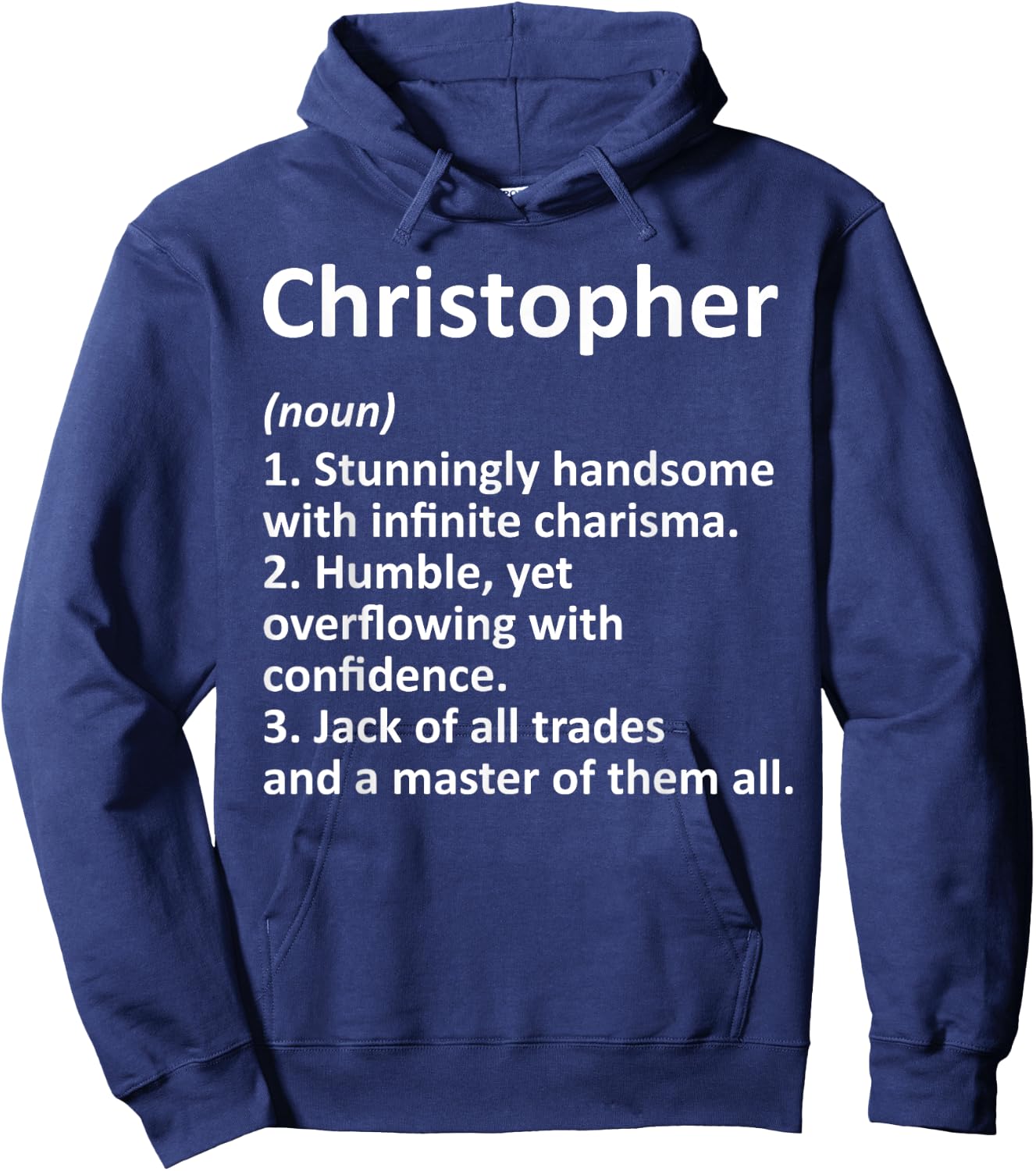 CHRISTOPHER Definition Personalized Name Funny Birthday Gift Hoodie - Hoodie | Navy