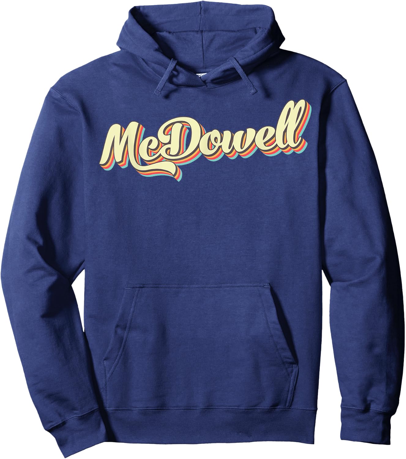 McDowell Retro Art Baseball Font Vintage Hoodie - Hoodie | Navy