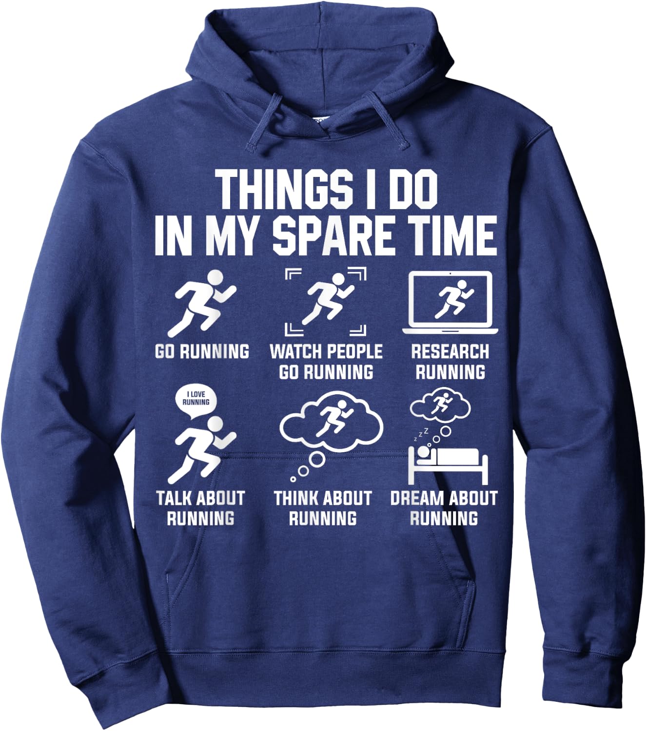 Things I Do In My Spare Time Funny Sport Running Hoodie - Hoodie | Navy