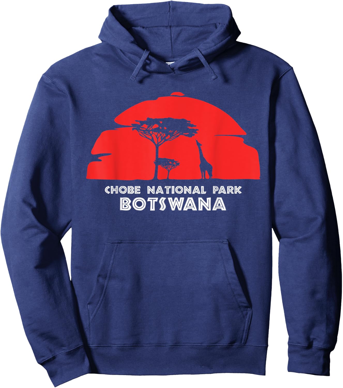 Chobe National Park, Botswana Africa Safari Girrafe Hoodie - Hoodie | Navy
