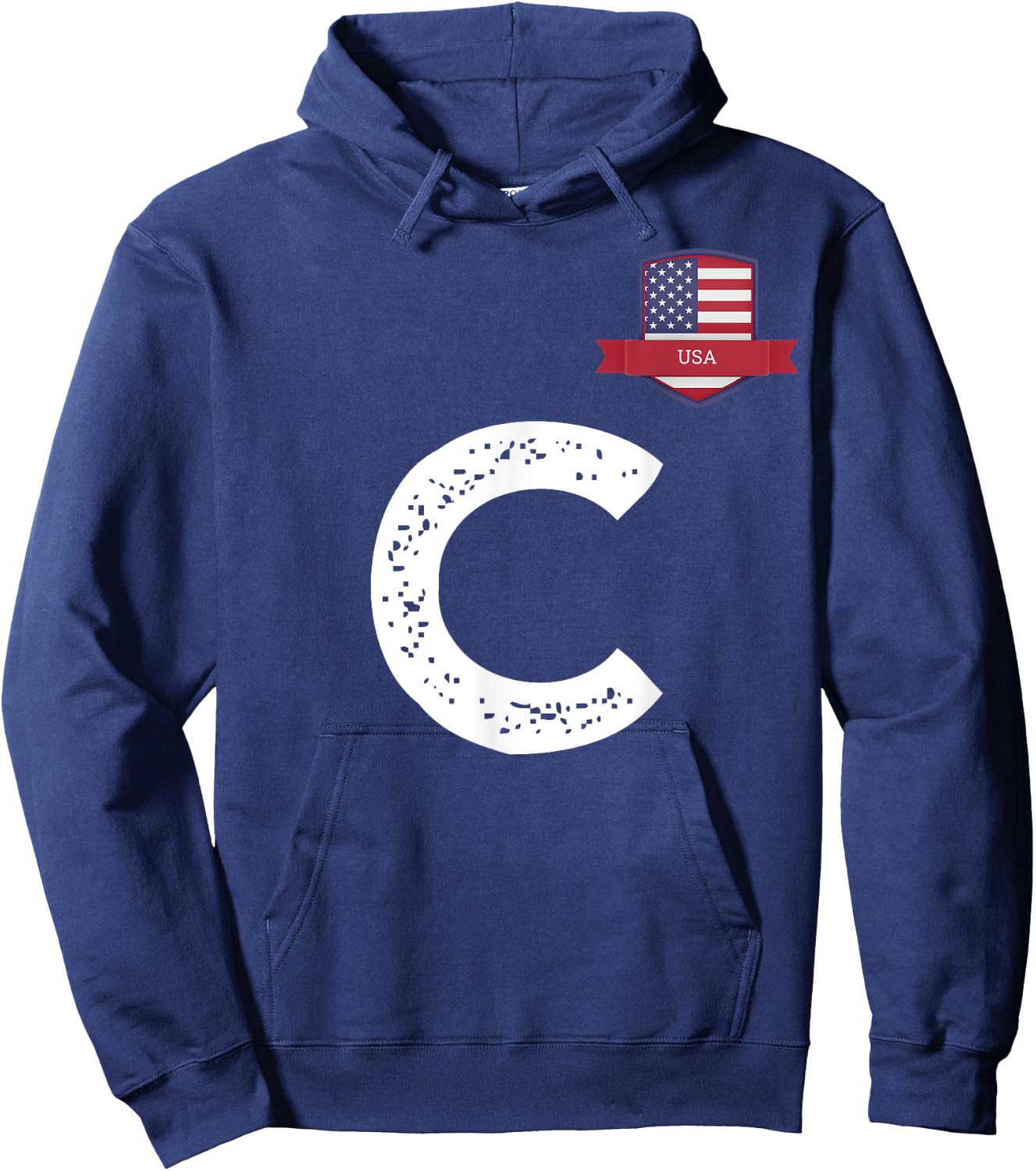 USA Human-Flag Letter C American USA Hoodie - Hoodie | Navy