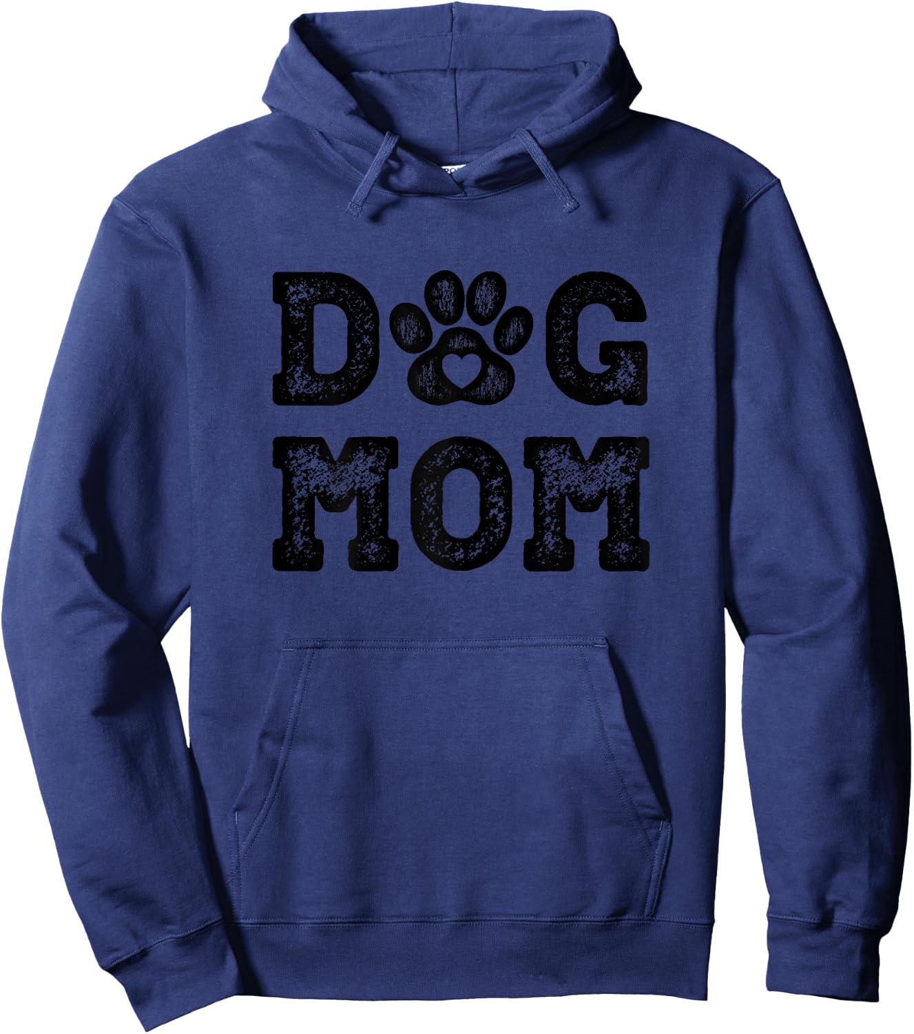 Dog Mom Gifts - Puppy Paw Heart Print Hoodie - Hoodie | Navy