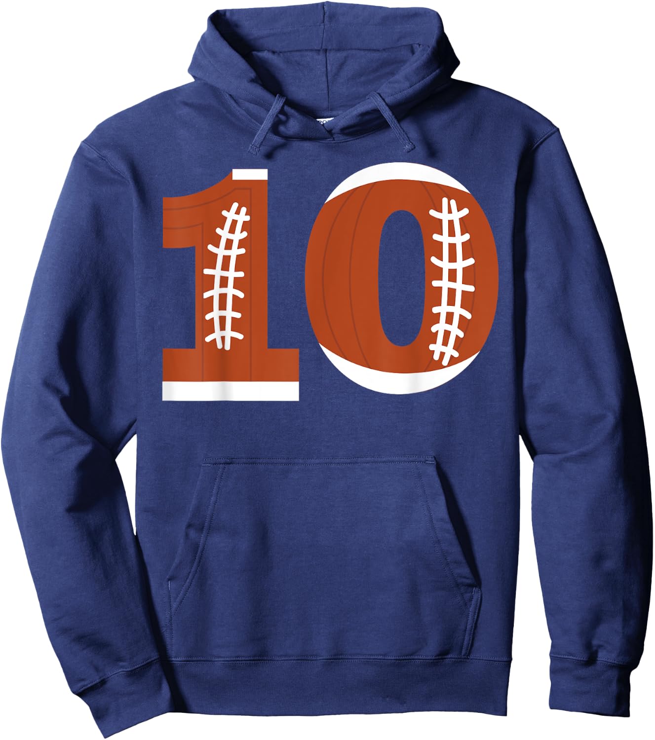 10th Birthday Football Ball Boys | 10 Year Old Gift Hoodie - Hoodie | Navy