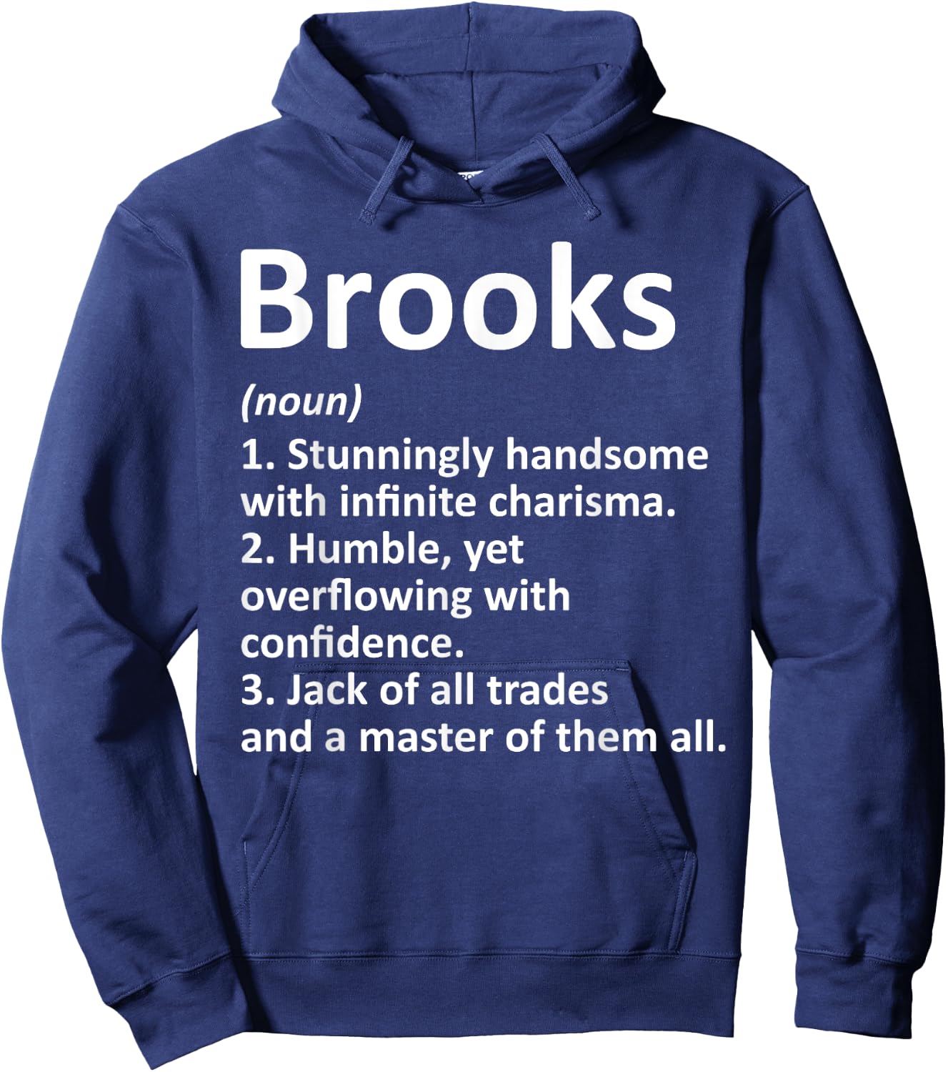 BROOKS Definition Personalized Name Funny Birthday Gift Hoodie - Hoodie | Navy