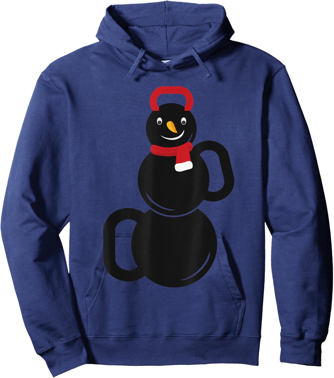 Christmas Snowman Kettlebell Exercise Hoodie - Hoodie | Navy